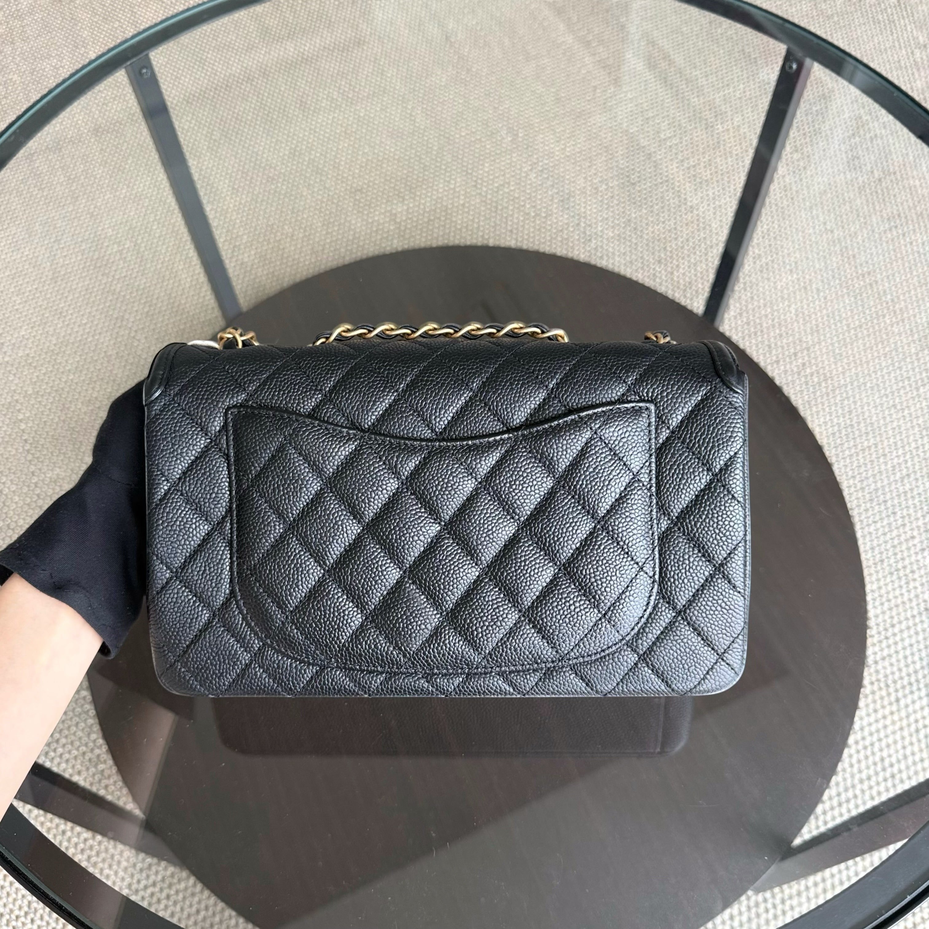 Chanel Filigree CC Medium - 25CM Caviar Quilted Grained Calfskin Black Gold Hardware Series 24