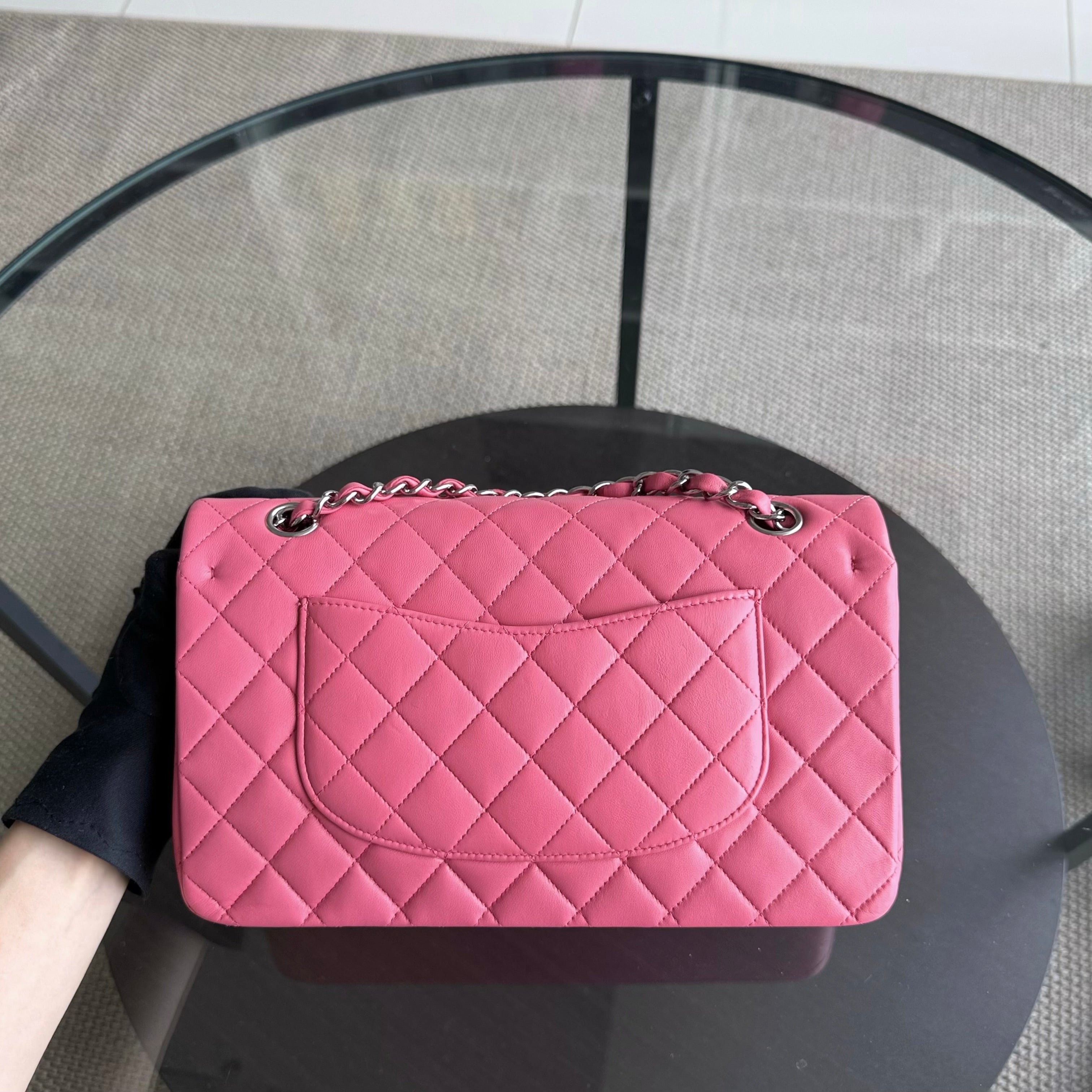 Chanel Classic Flap Medium - 25CM Quilted Lambskin Light Pink Silver Hardware Series 16