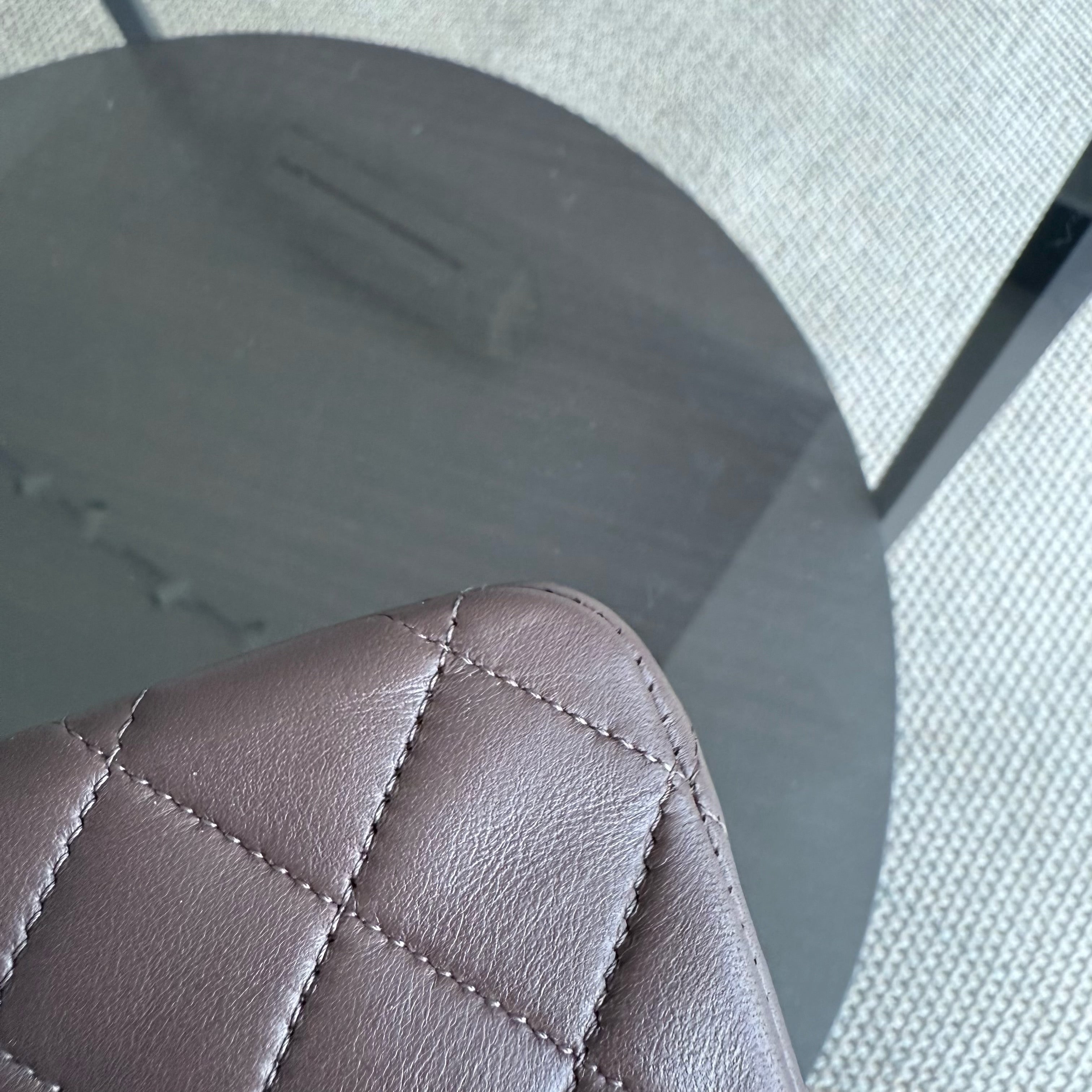 Chanel Classic Flap Medium - 25CM Quilted Lambskin Brown Silver Hardware Series 19