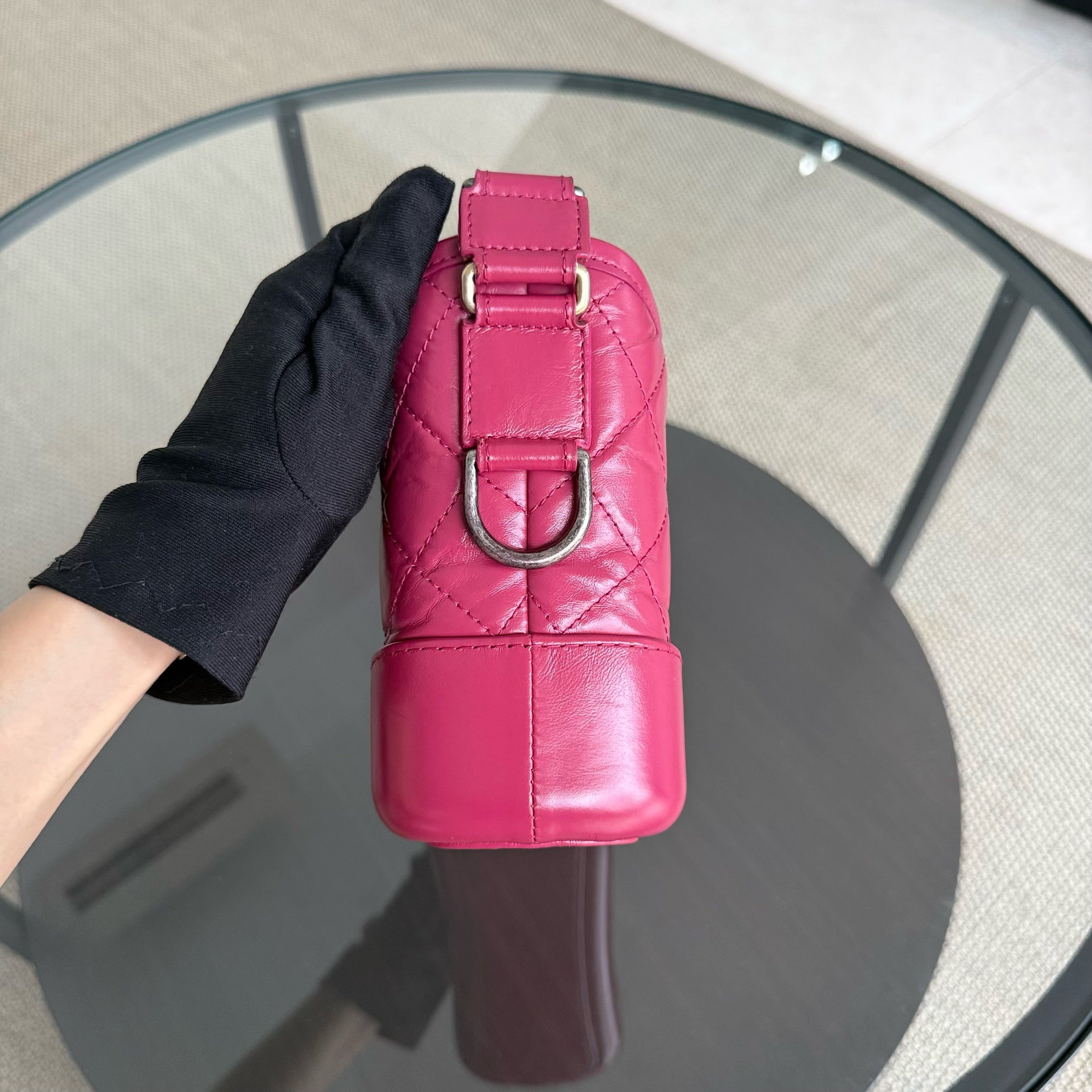 Chanel Gabrielle Small - Aged Calfskin Pink Mixed Gold Hardware Series 26