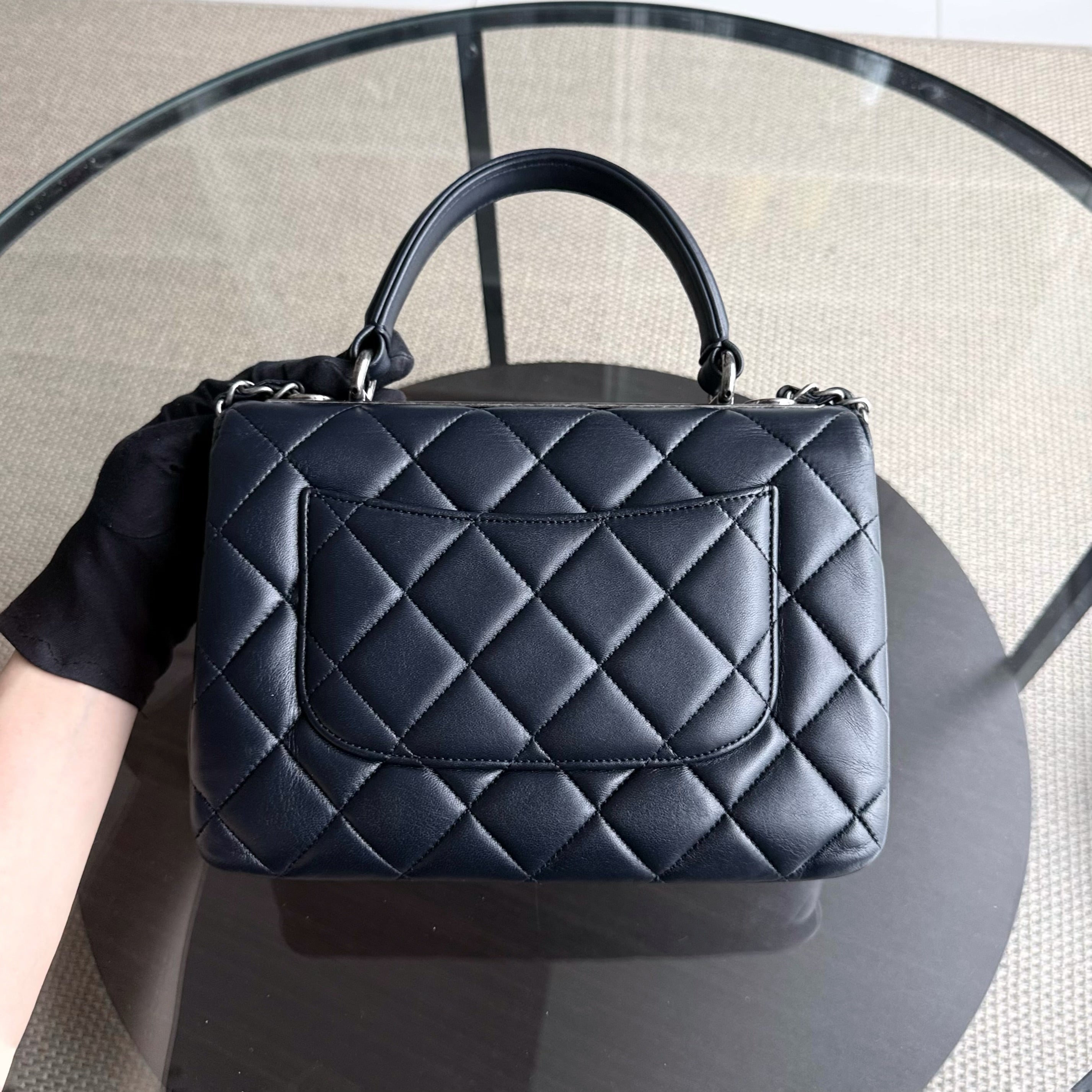 Chanel Trendy CC Small - Quilted Lambskin Dark Navy Blue Silver Hardware Series 21
