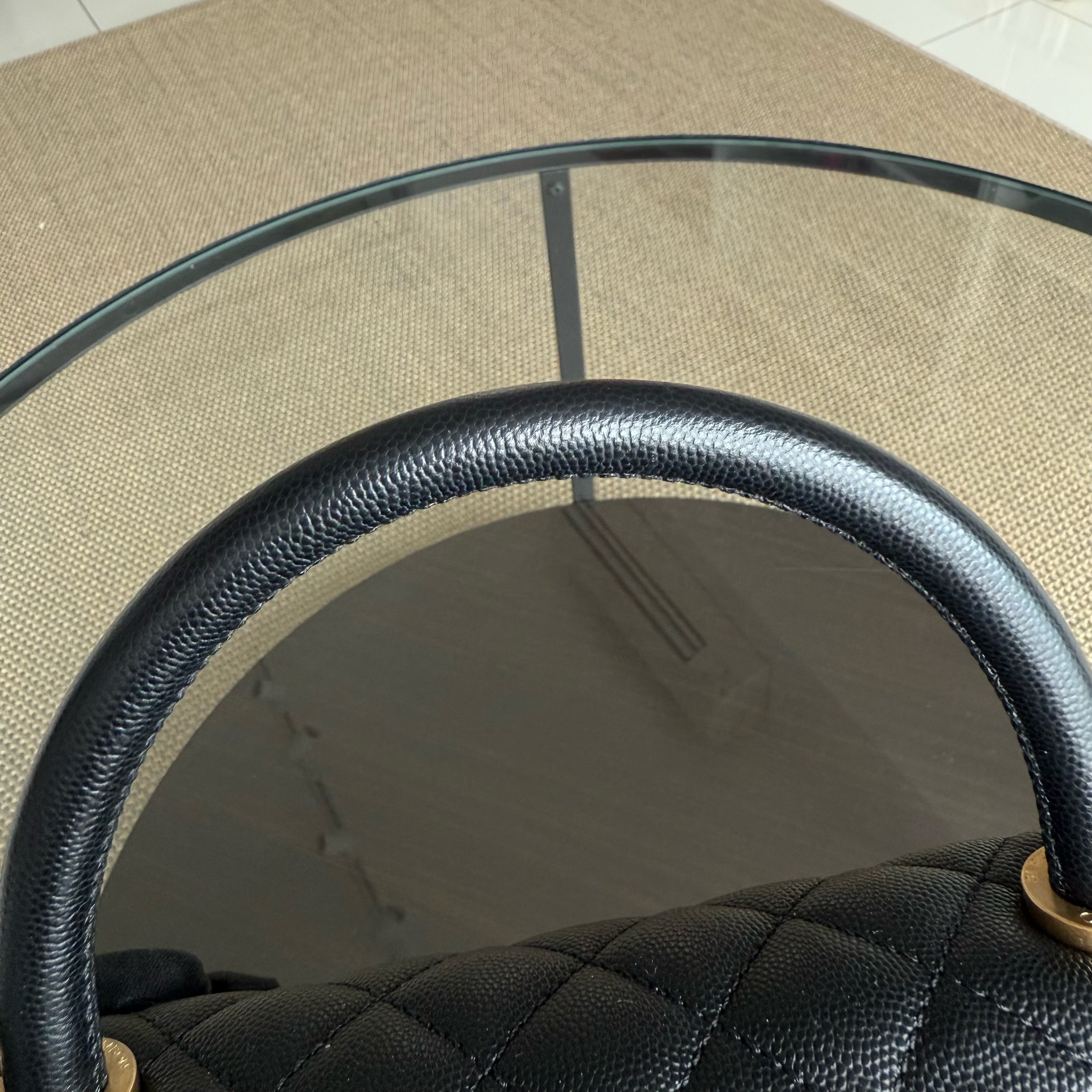 Chanel Coco Handle Medium - Caviar 29CM Quilted Black Gold Hardware Series 25