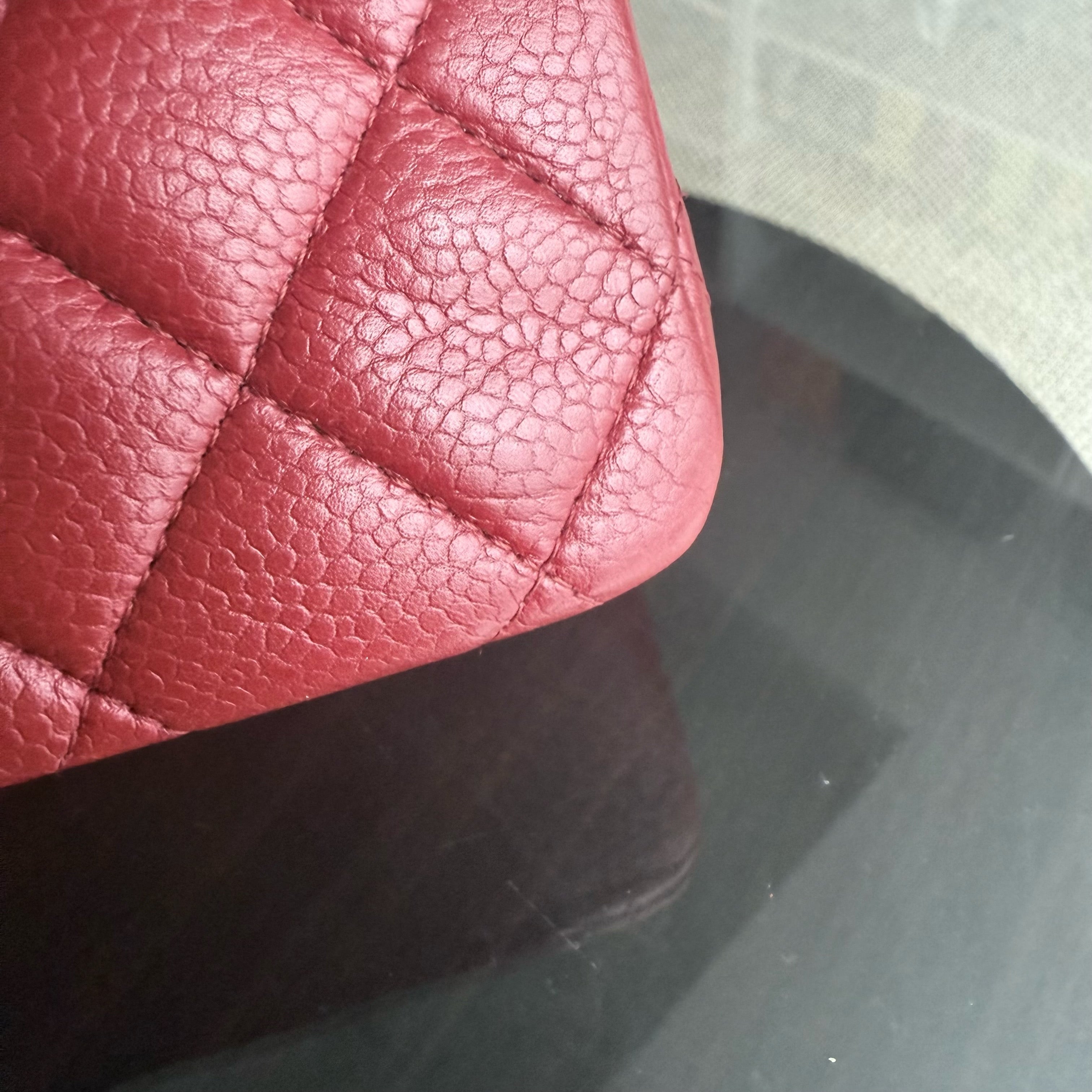 Chanel Classic Flap Medium - Caviar 25CM Quilted Grained Calfskin Dark Red Silver Hardware Series 16