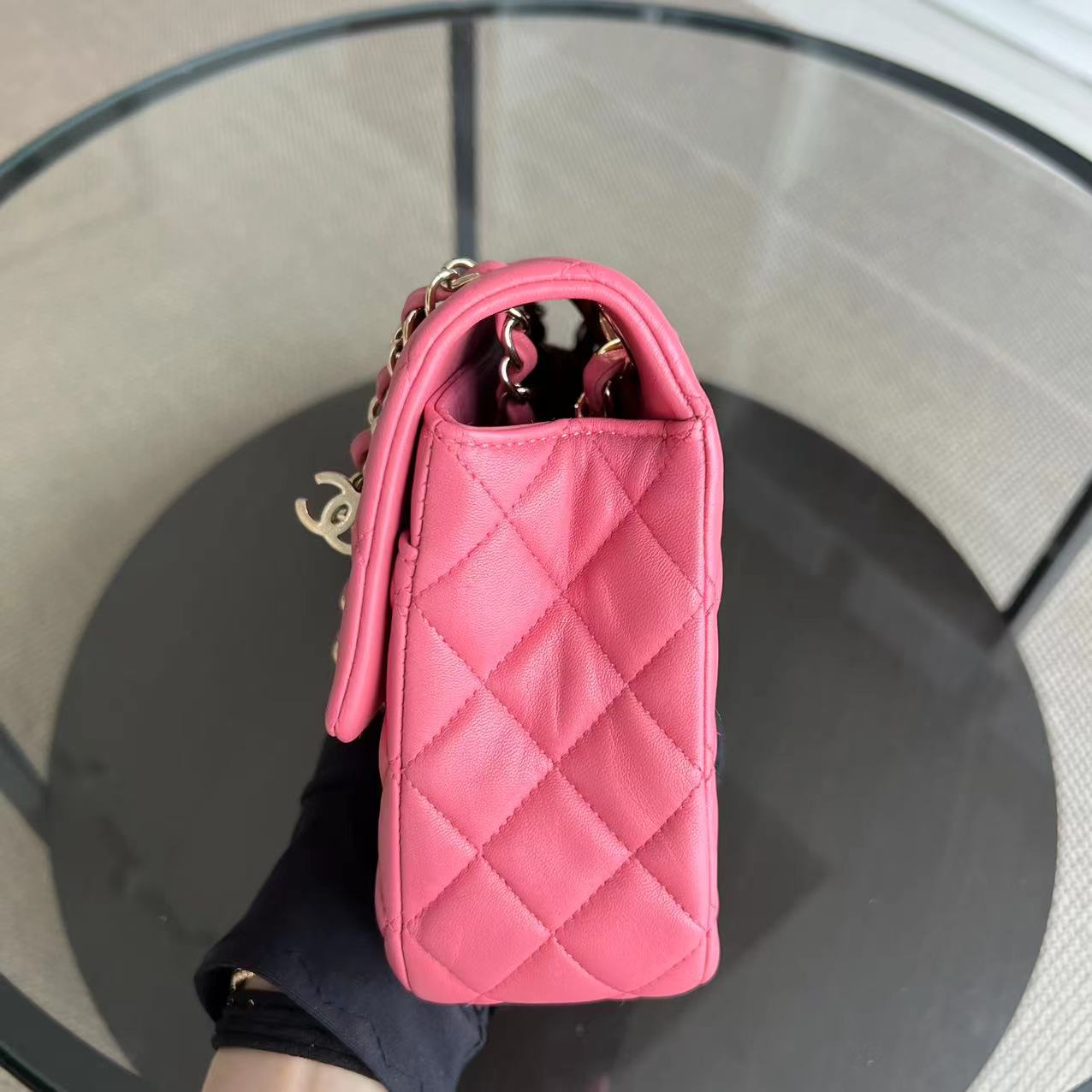 Chanel Classic Flap Medium - Vanitine Single Flap Quilted Lambskin Sakura Pink Golden Hardware Seires 19