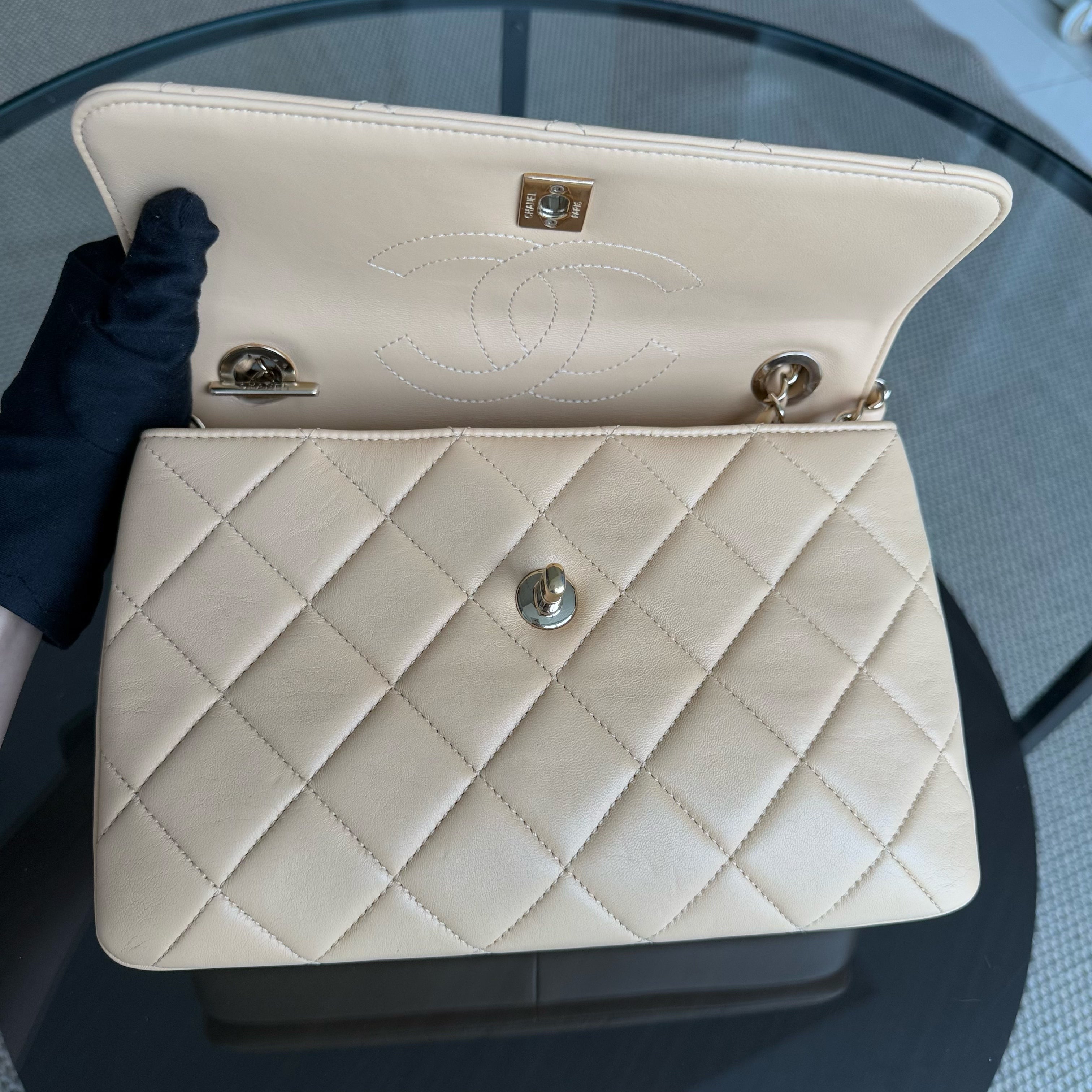 Chanel Trendy CC - Small 25CM Quilted Lambskin Beige Gold Hardware Series 26