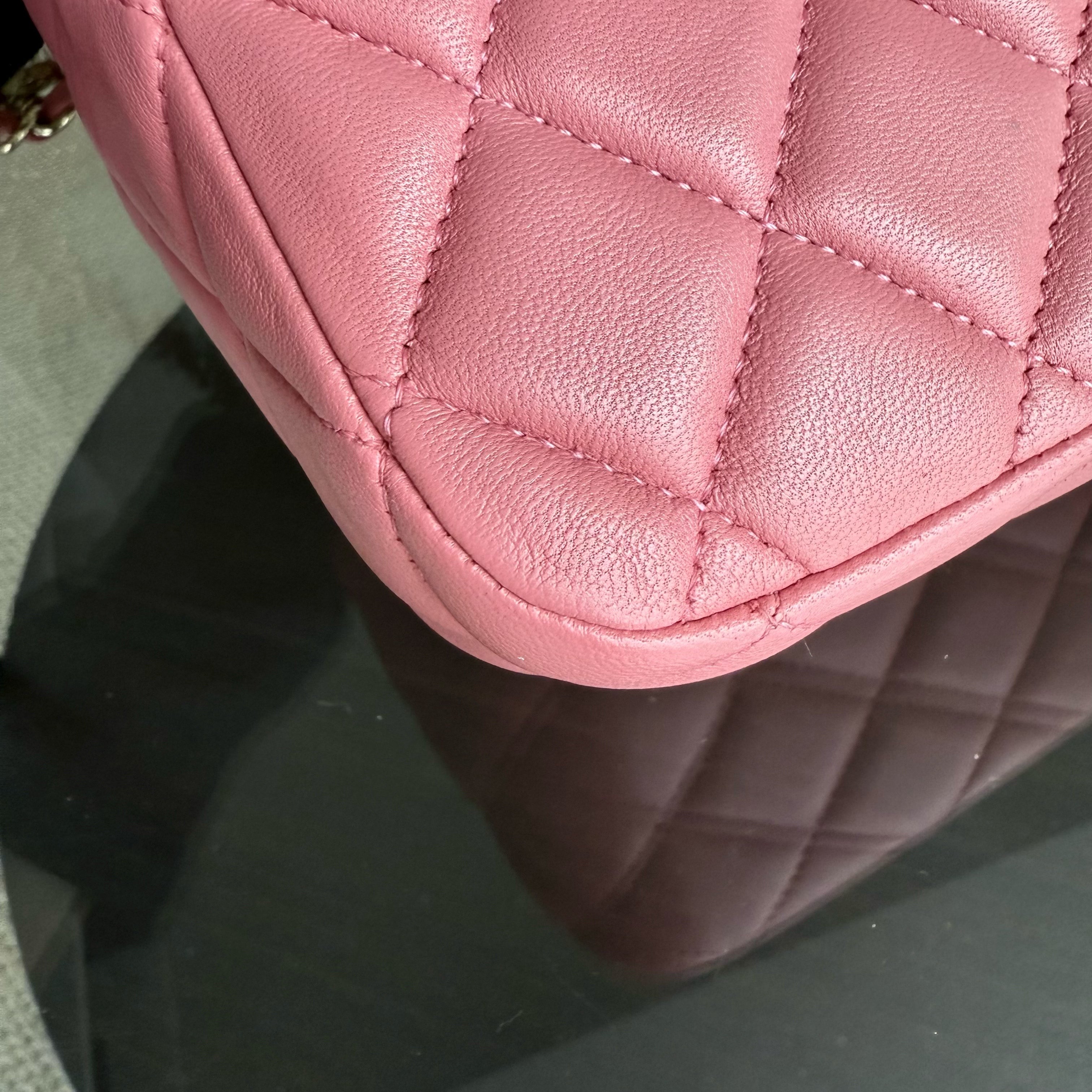 Chanel Classic Flap Medium  - 25CM Quilted Lambskin Valentine Heart Pink Special Edition Series 19