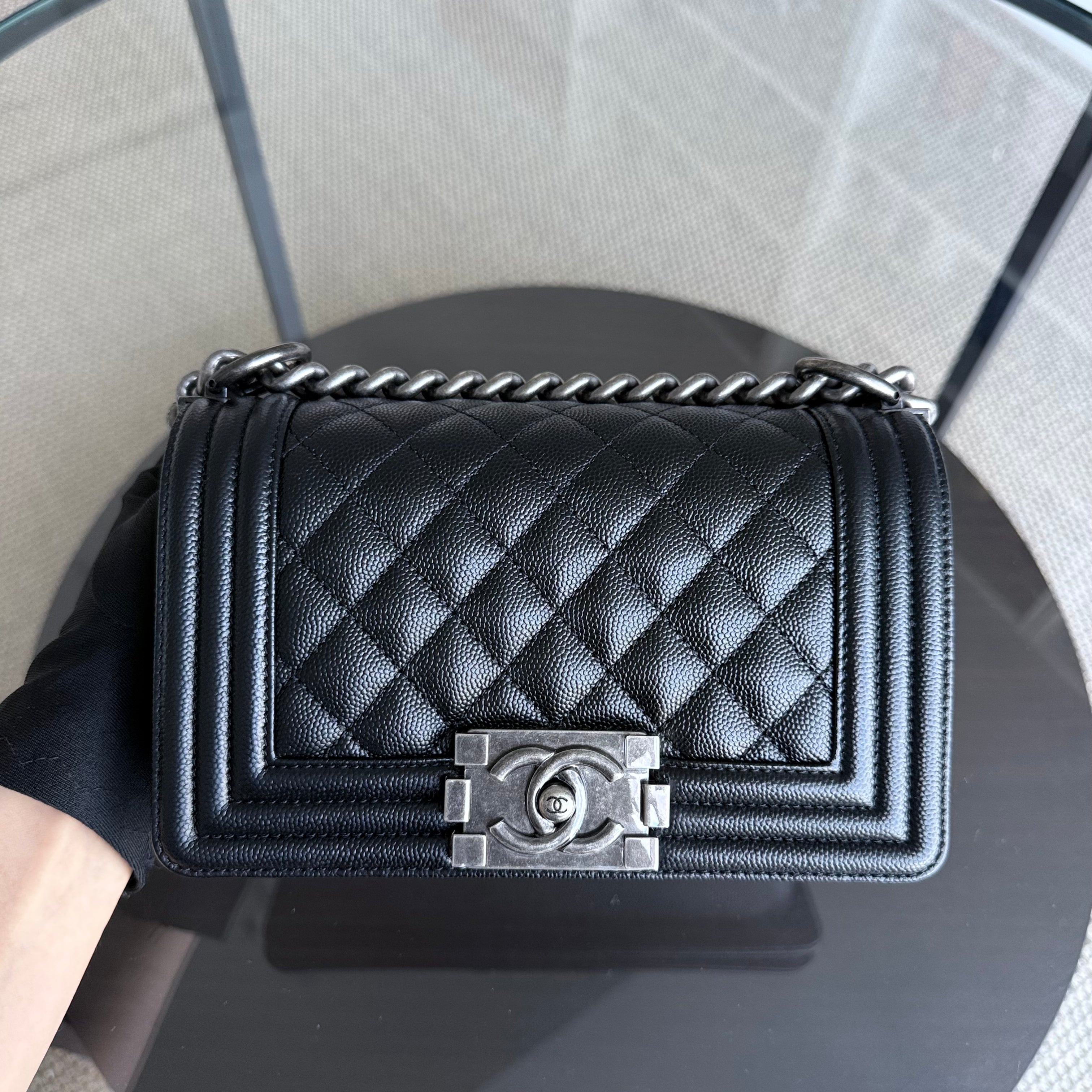 Chanel Boy Small - Caviar Quilted 20CM Black Ruthenium Silver Hardware Series 27