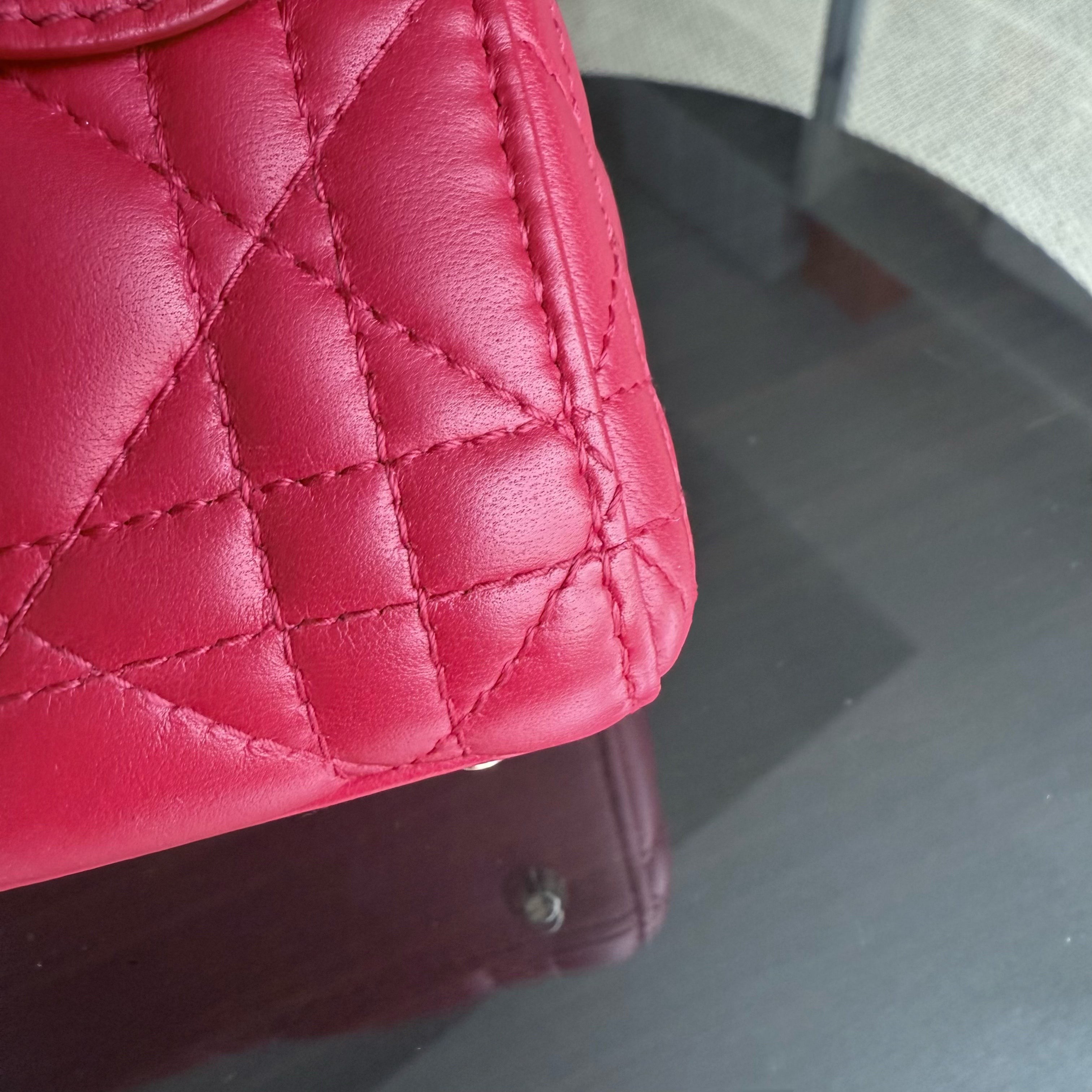 Dior Lady Mini - Cannage Lambskin Red Gold Hardware Adjustable Strap