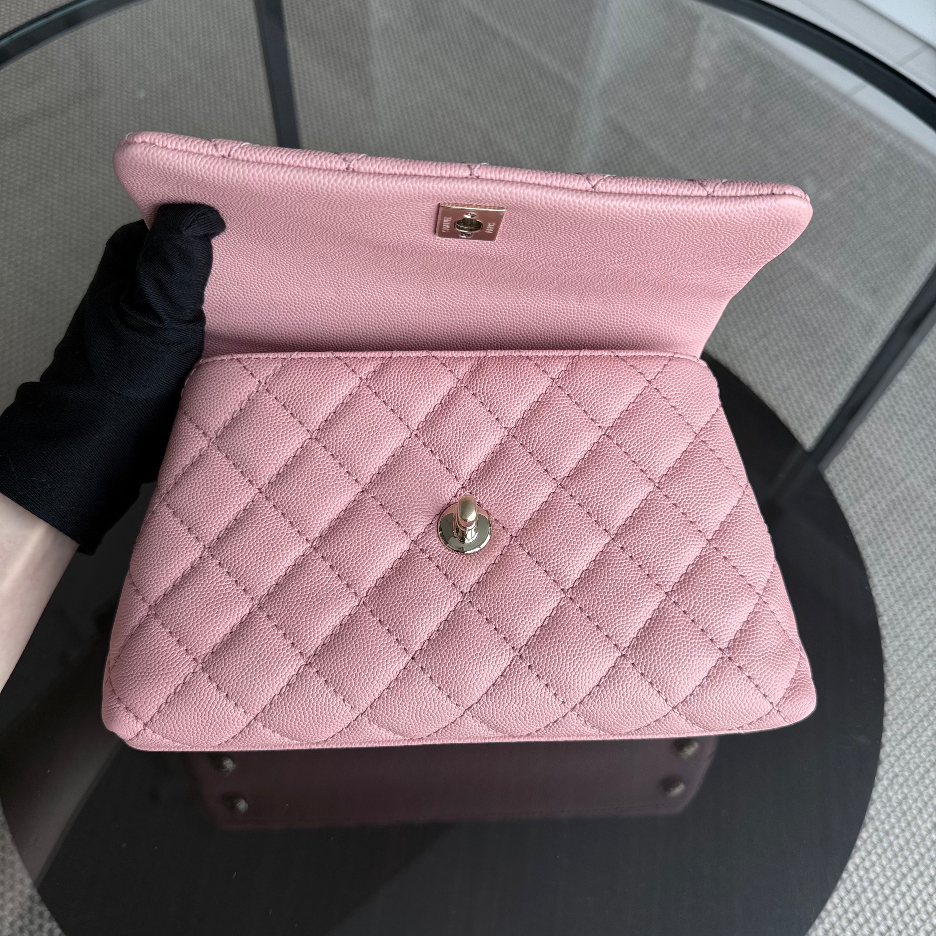 Chanel Coco Handle Small - Caviar Quilted Pink Gold Hardware Series 27