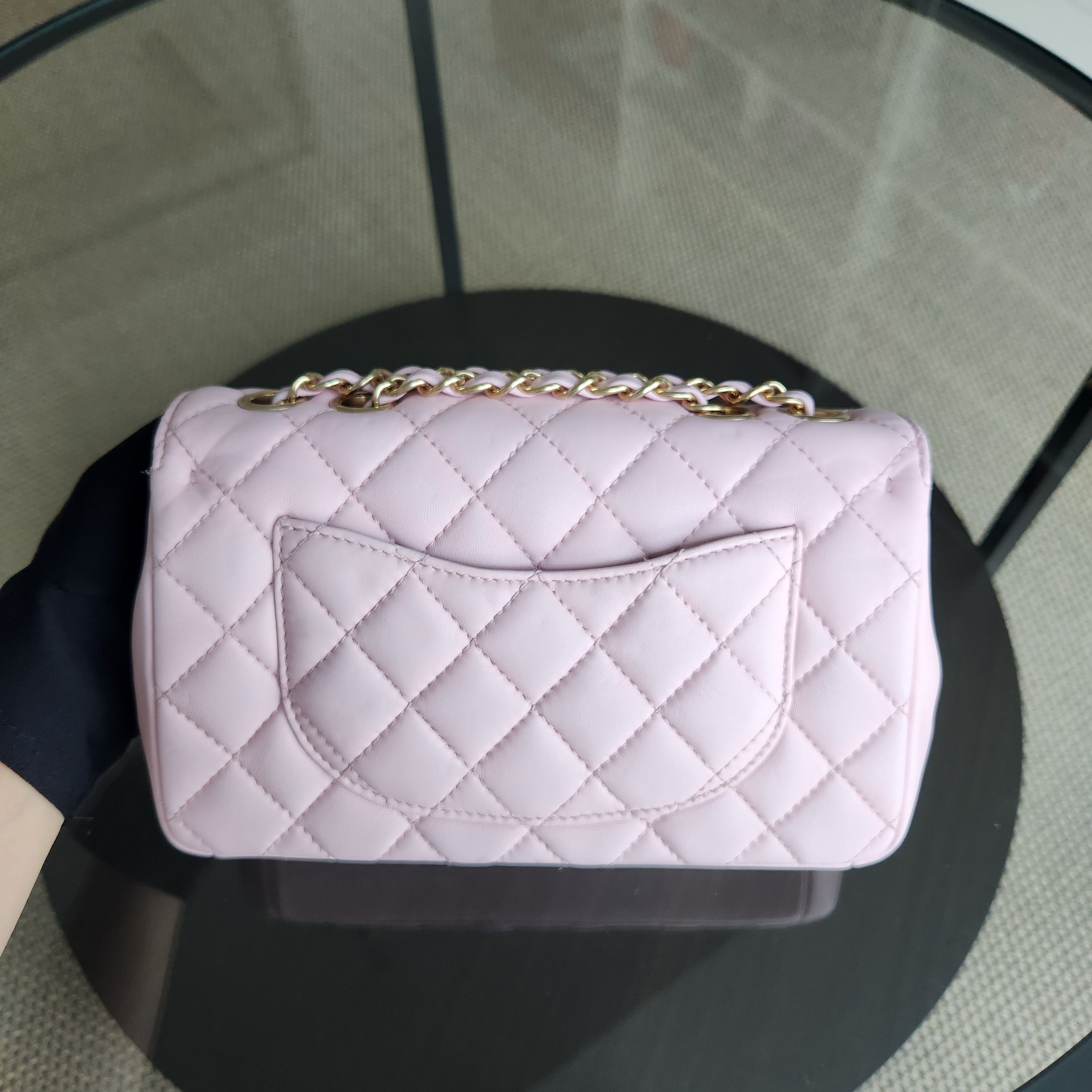 Chanel Chic Flap Small - 23CM Quilted Lambskin Sakura Pink Gold Hardware