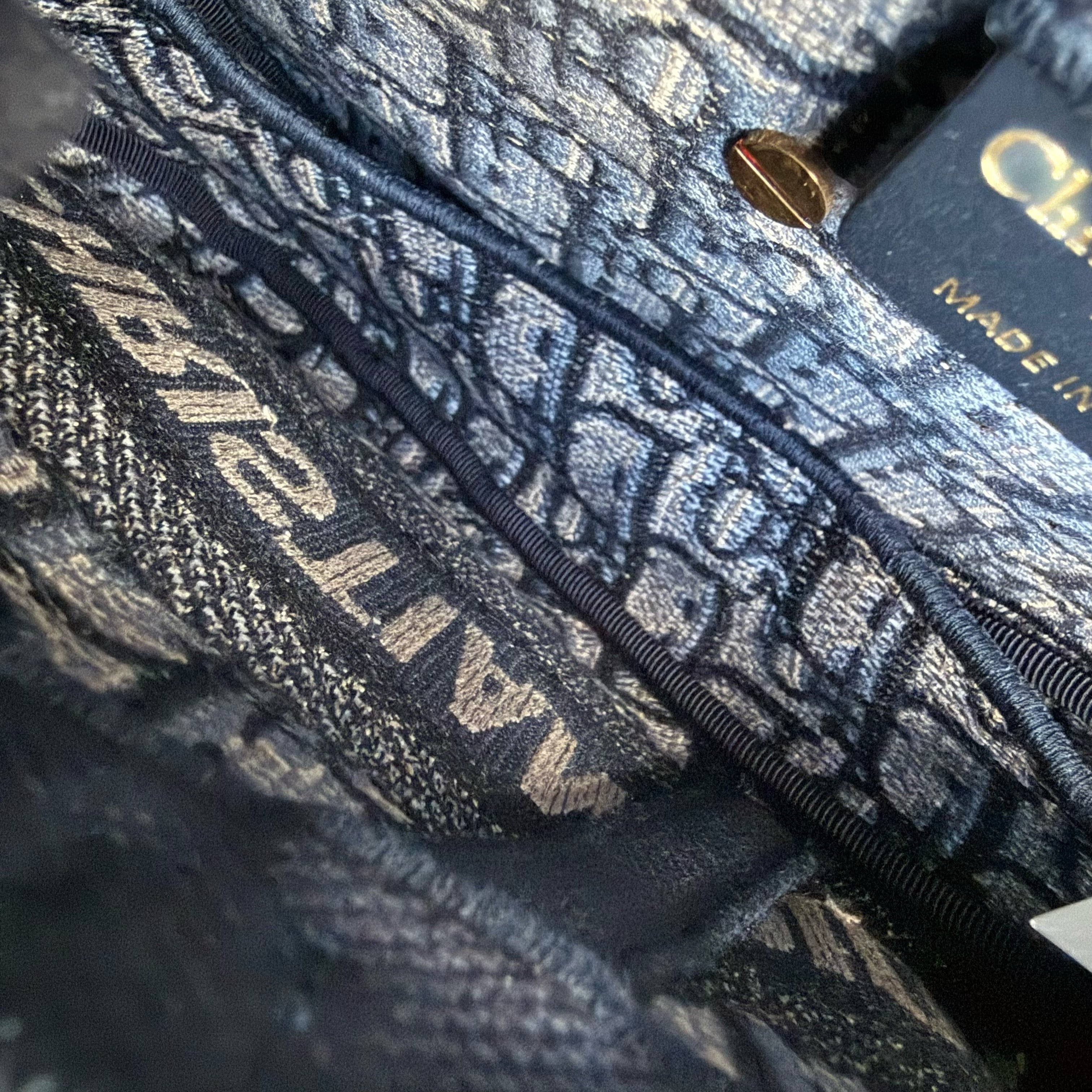 Dior Saddle Medium - Oblique Canvas Monogram Dark Blue Gold Hardware