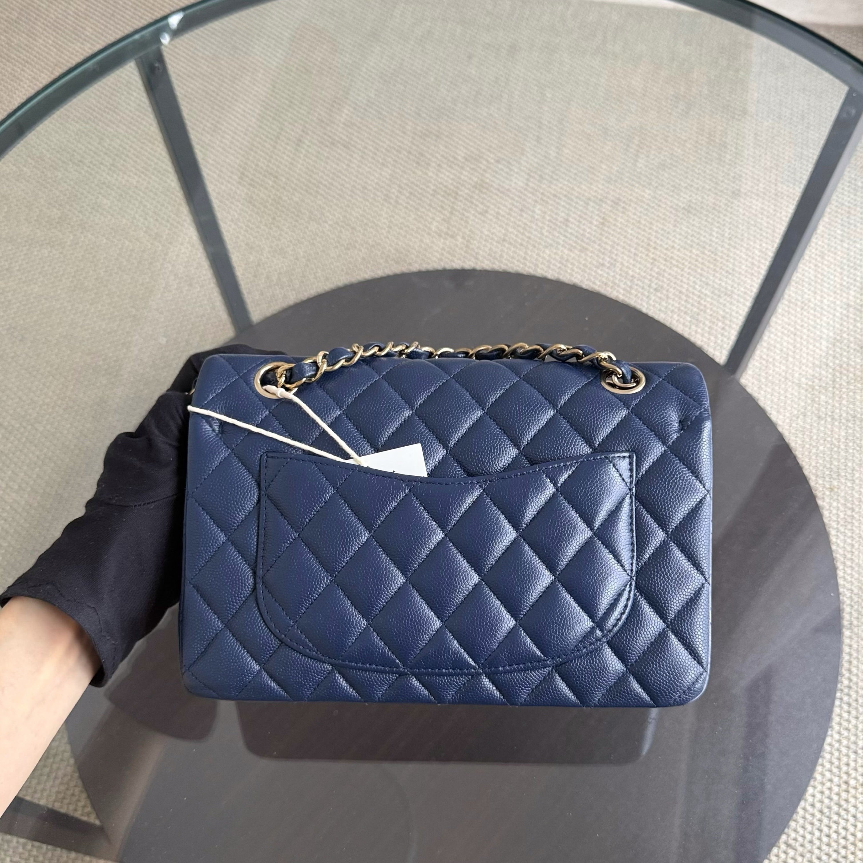 Chanel Classic Flap Small - Caviar 23CM Quilted Dark Blue Gold Hardware Series 24