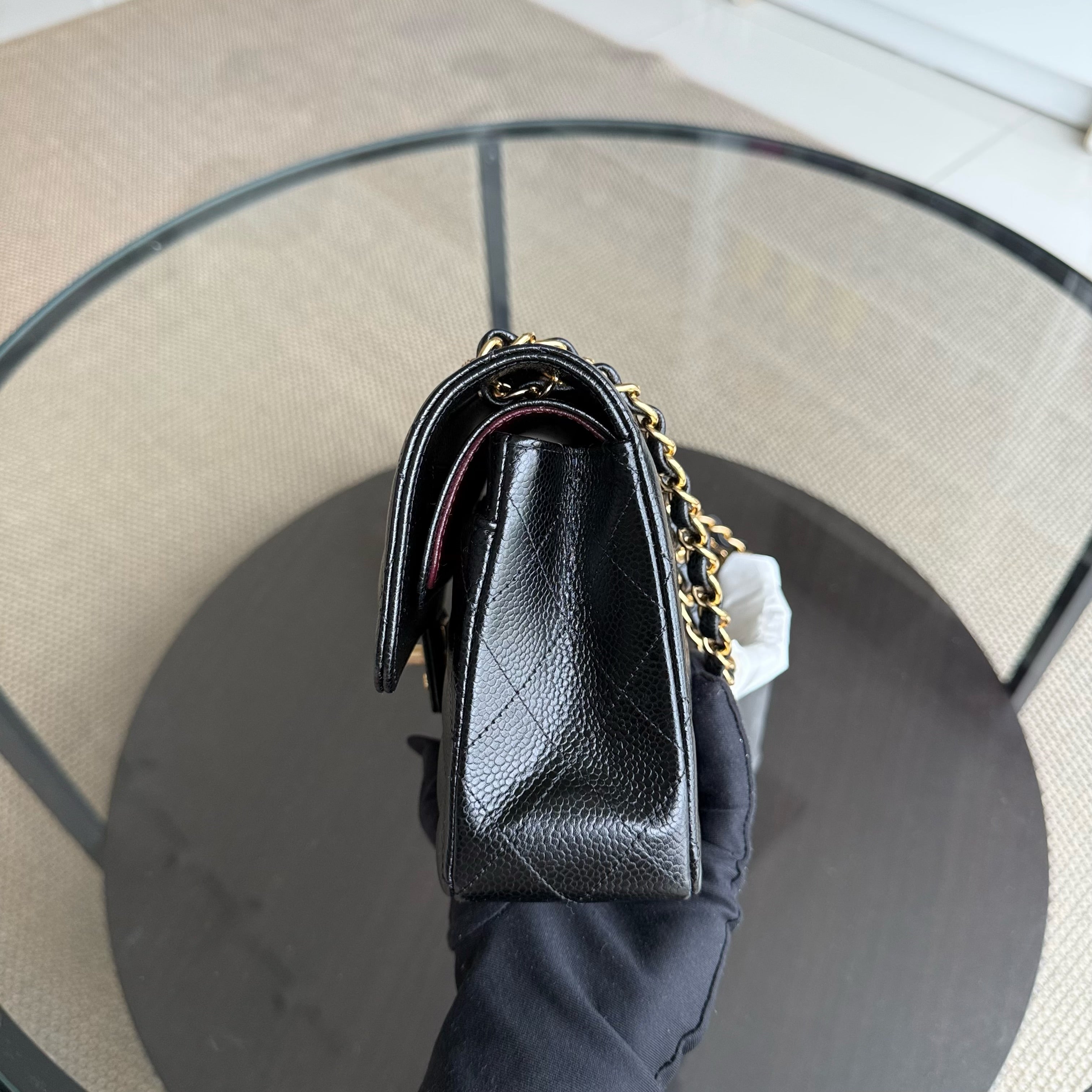 Chanel Classic Flap Small - Caviar 23CM Quilted Black Gold Hardware Series 30