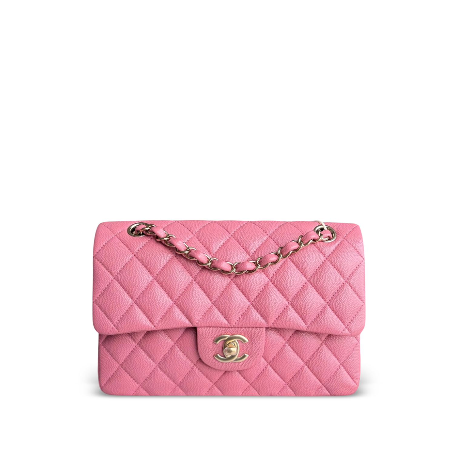 Chanel Classic Flap Small - Caviar 23CM Quilted Barbie Pink Gold Hardware Microchip
