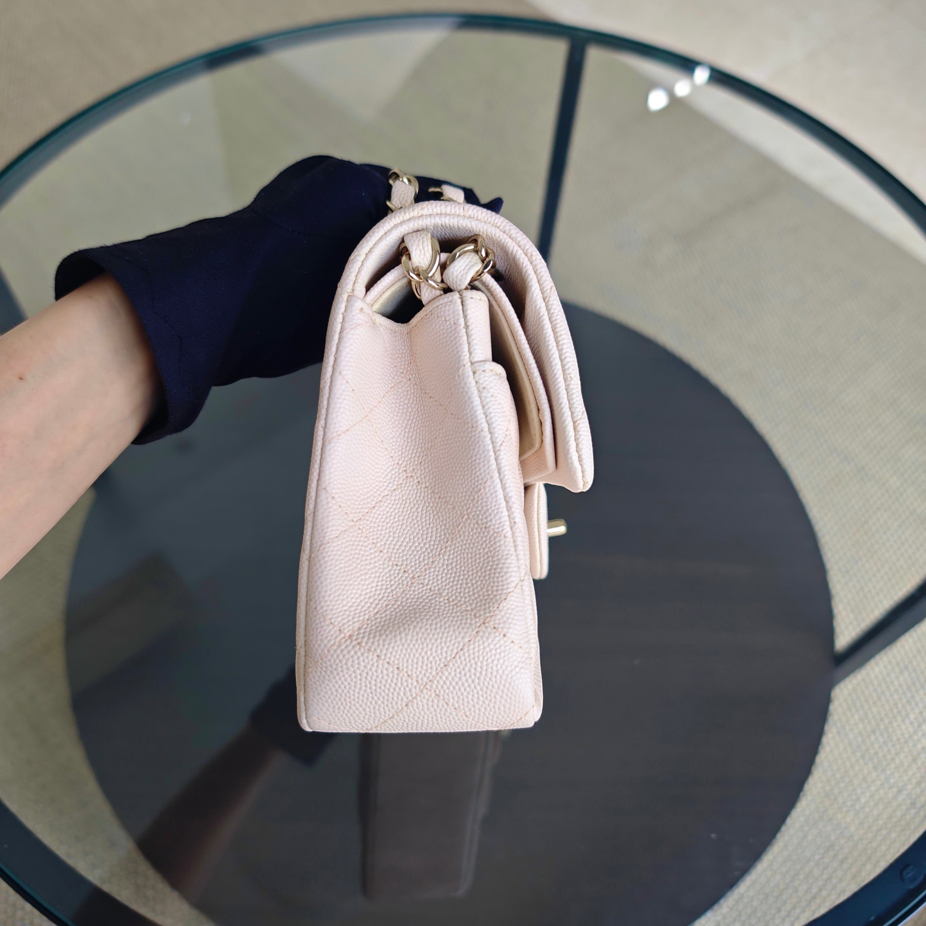 Chanel Classic Flap Small - Caviar 23CM Quilted Light Pink Light Gold Hardware Series 29