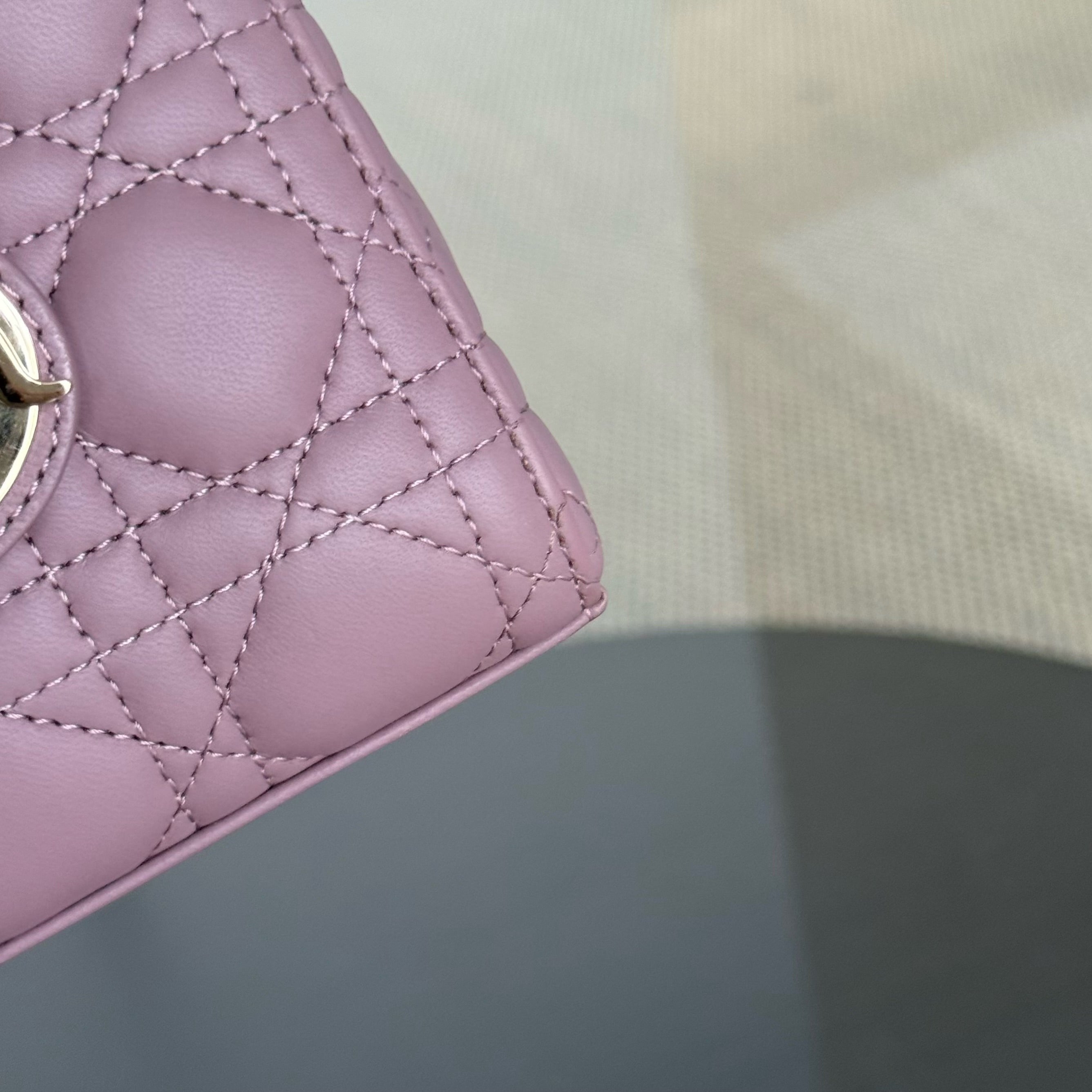Dior D-Joy Small Lady - Cannage Lambskin Pink Gold Hardware