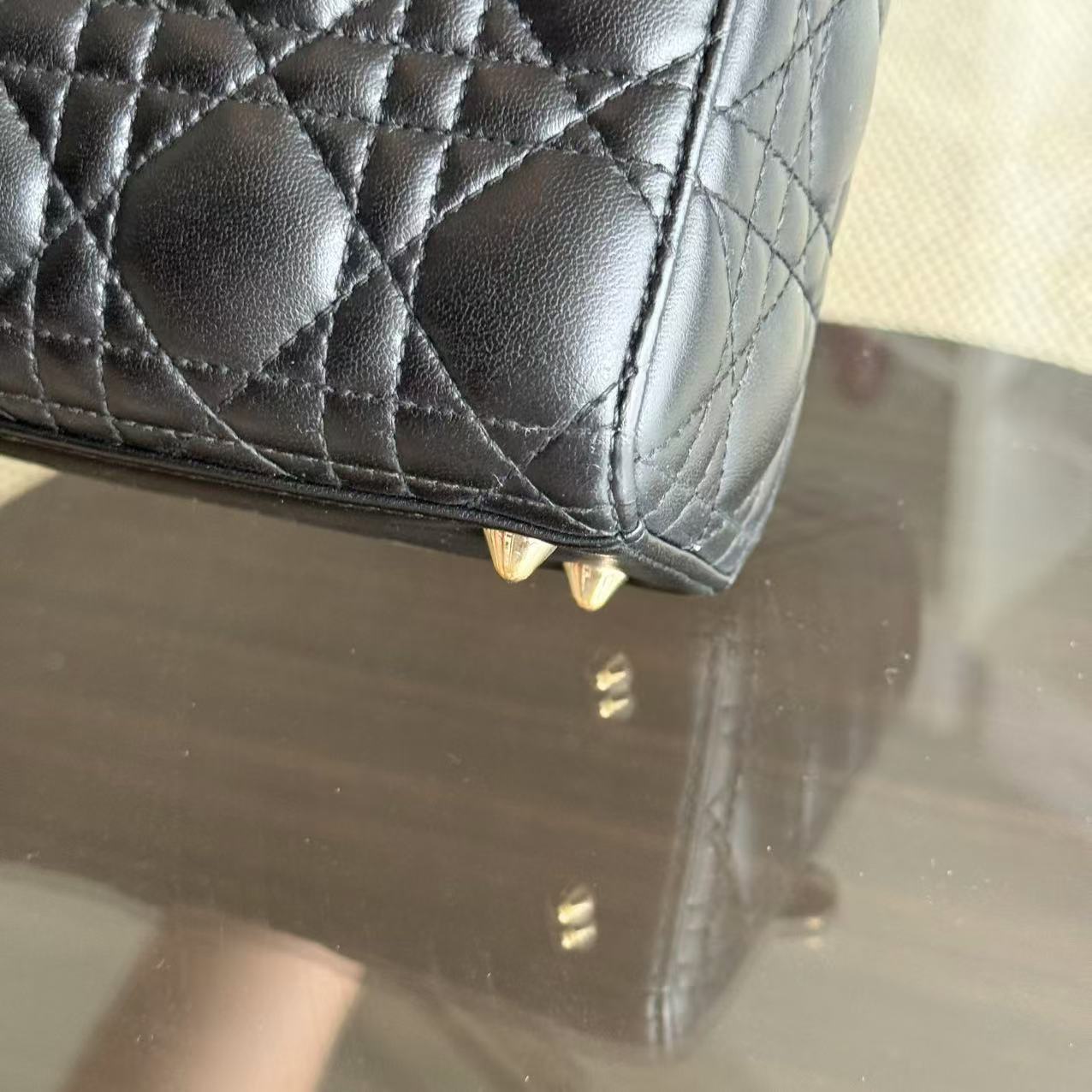 Dior Lady Small - Cannage Lambskin Black Gold Hardware