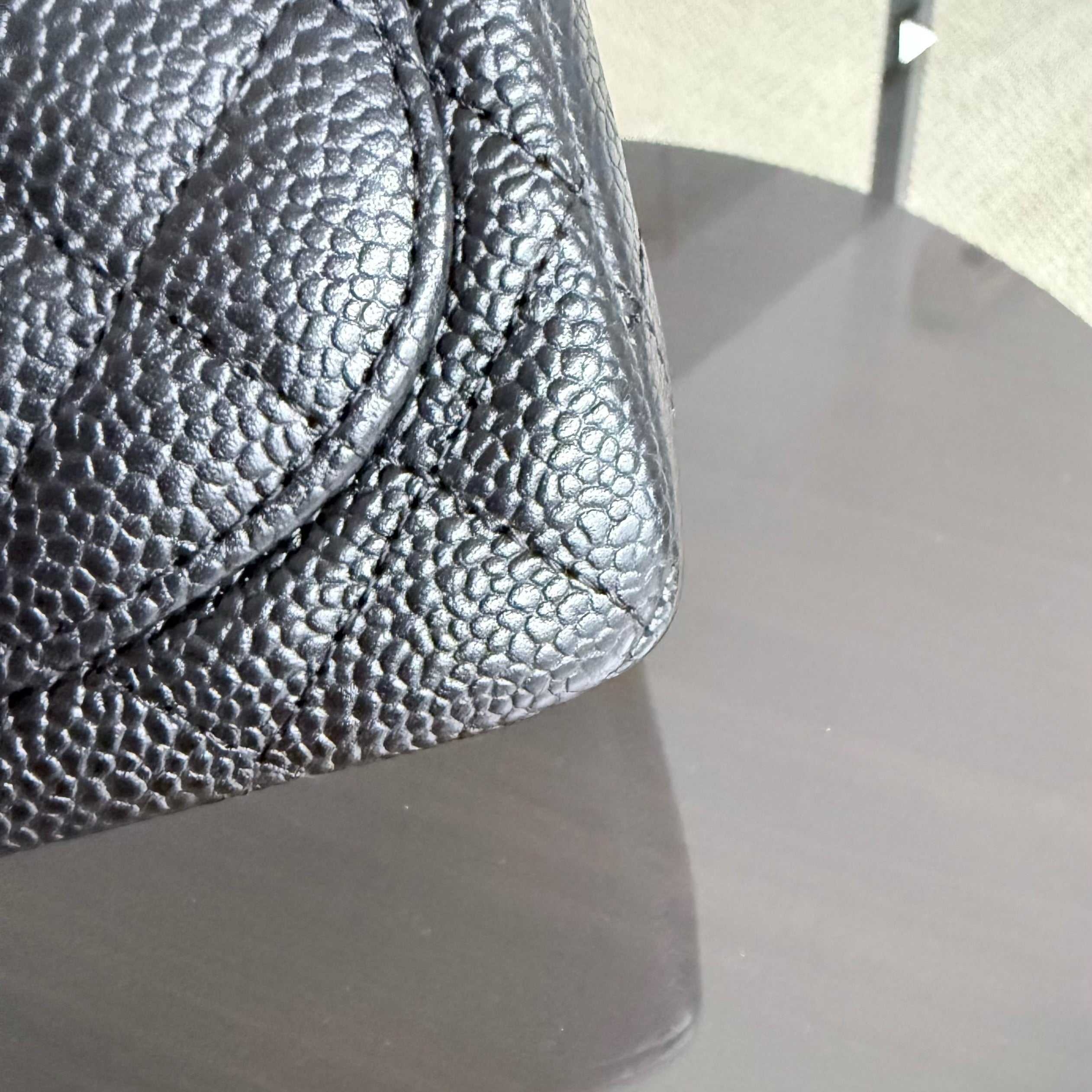 Chanel Classic Flap Mini Square - Caviar Quilted Black Gold Hardware Series 21