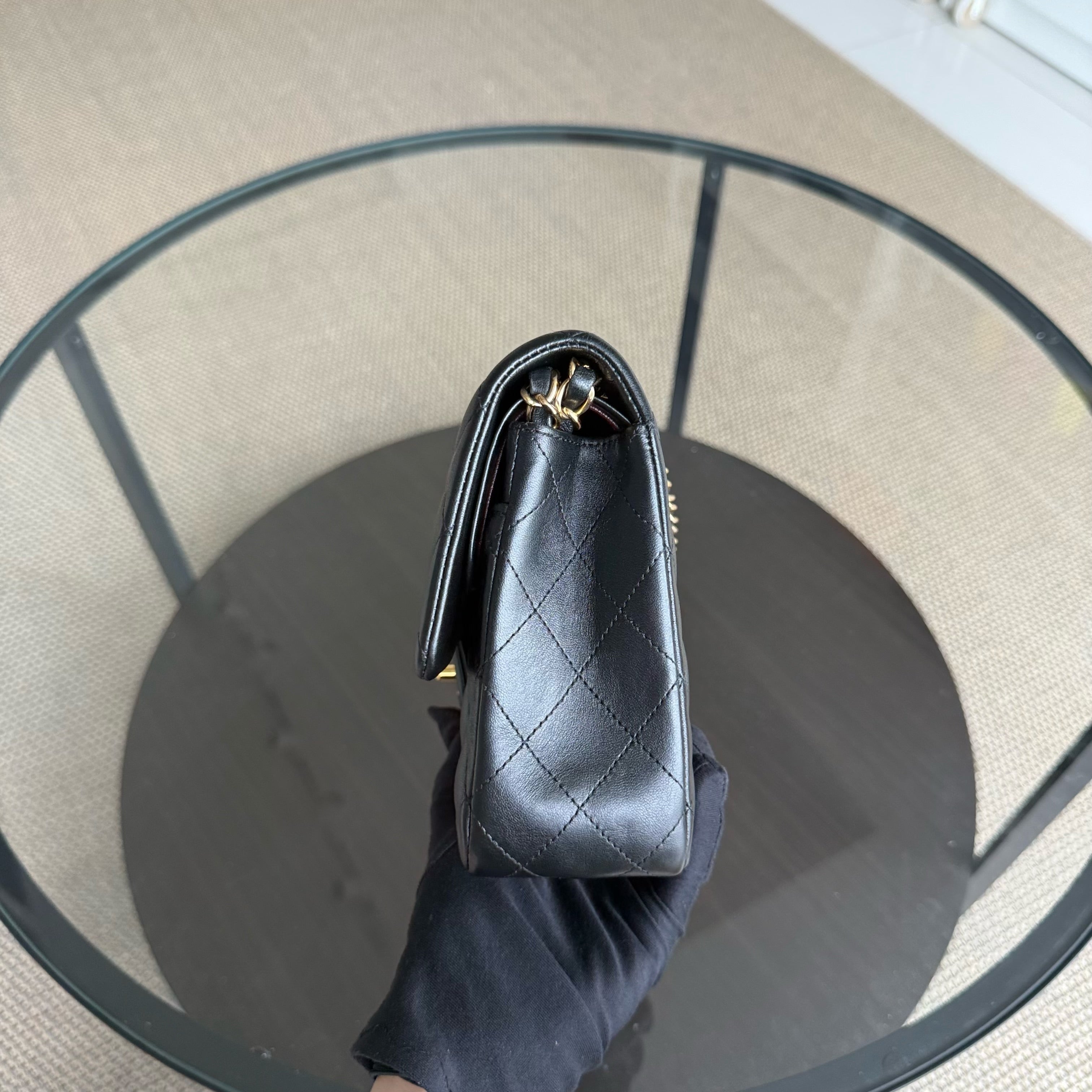 Chanel Classic Flap Medium - 25CM Quilted Lambskin Black Gold Hardware Series 31