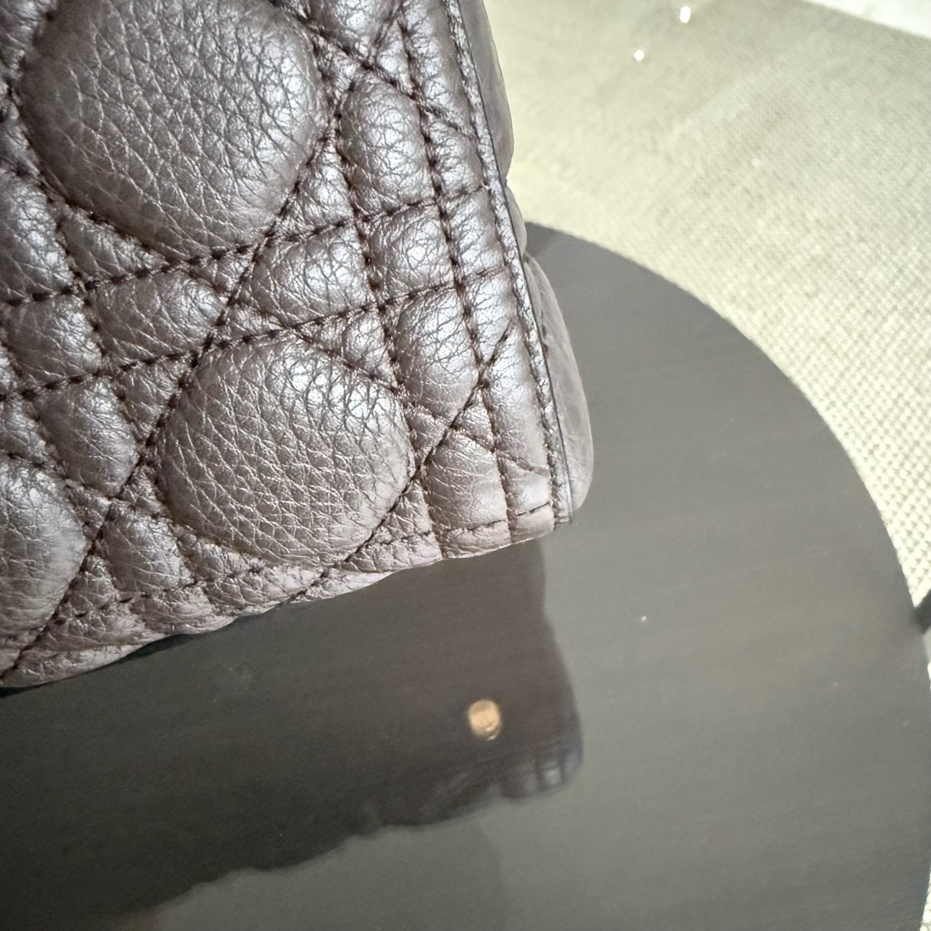 Dior Lady Large Flap - Calfskin Cannage Dark Brown Gold Hardware