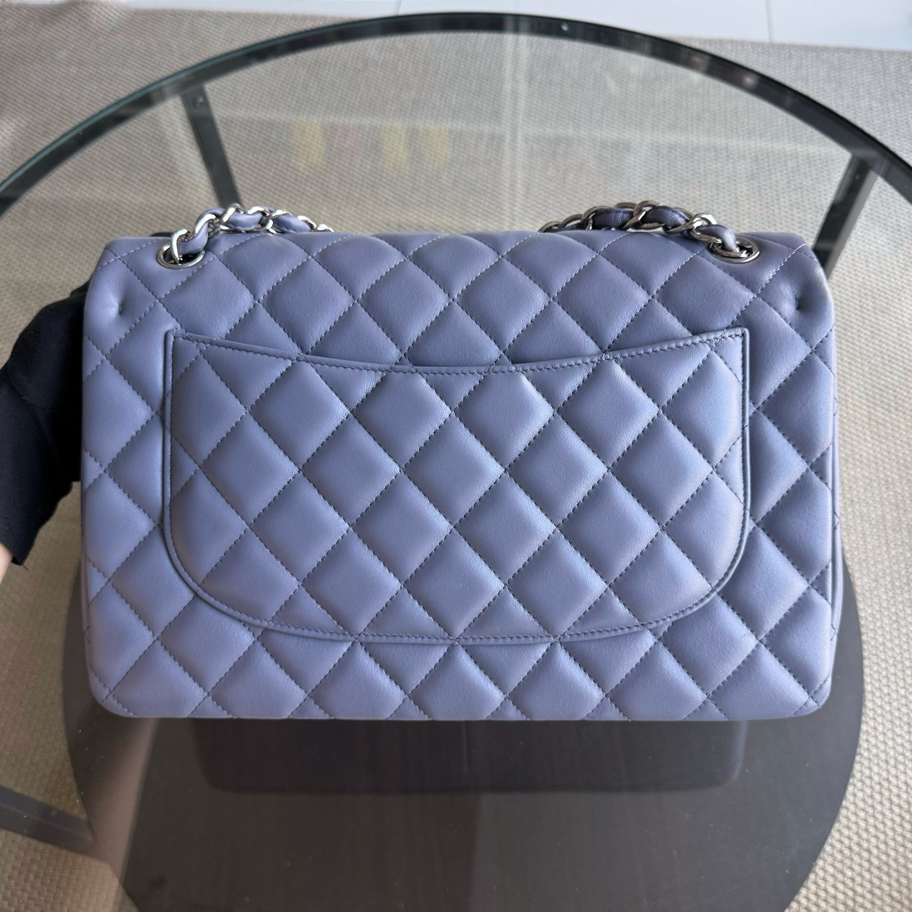 Chanel Classic Flap Jumbo - Double Flap 30CM Quilted Lambskin Lavender Silver Hardware Series 15