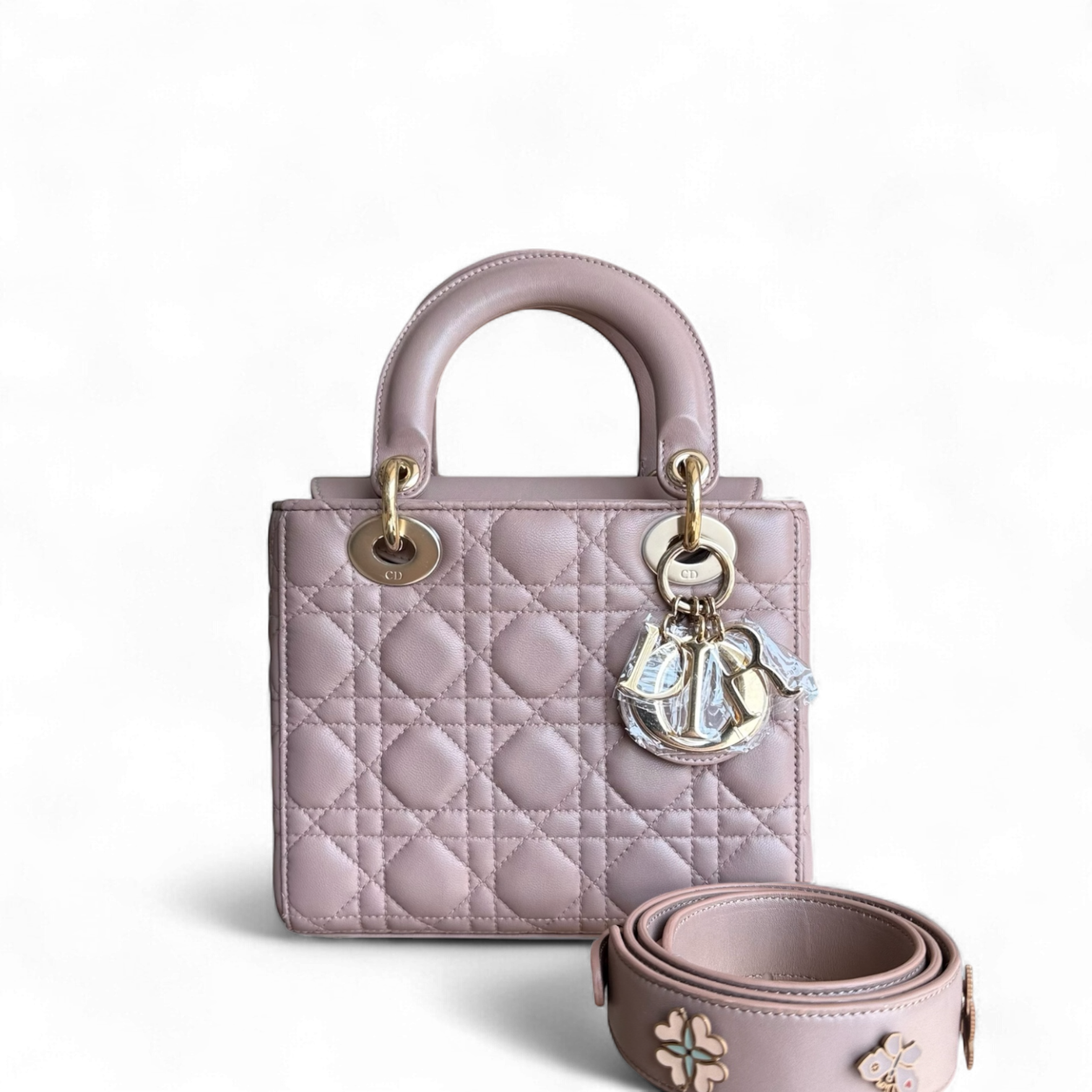 Dior Lady Flap Small - Cannage Lambskin Blush Gold Hardware