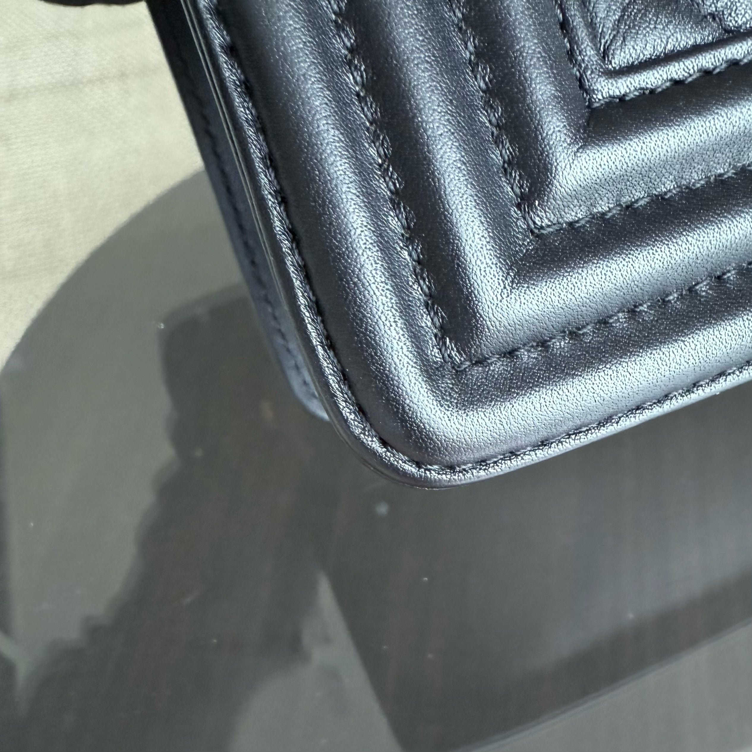 Chanel Boy Medium - Calfskin 25CM Quilted Black Gold Hardware Series 20