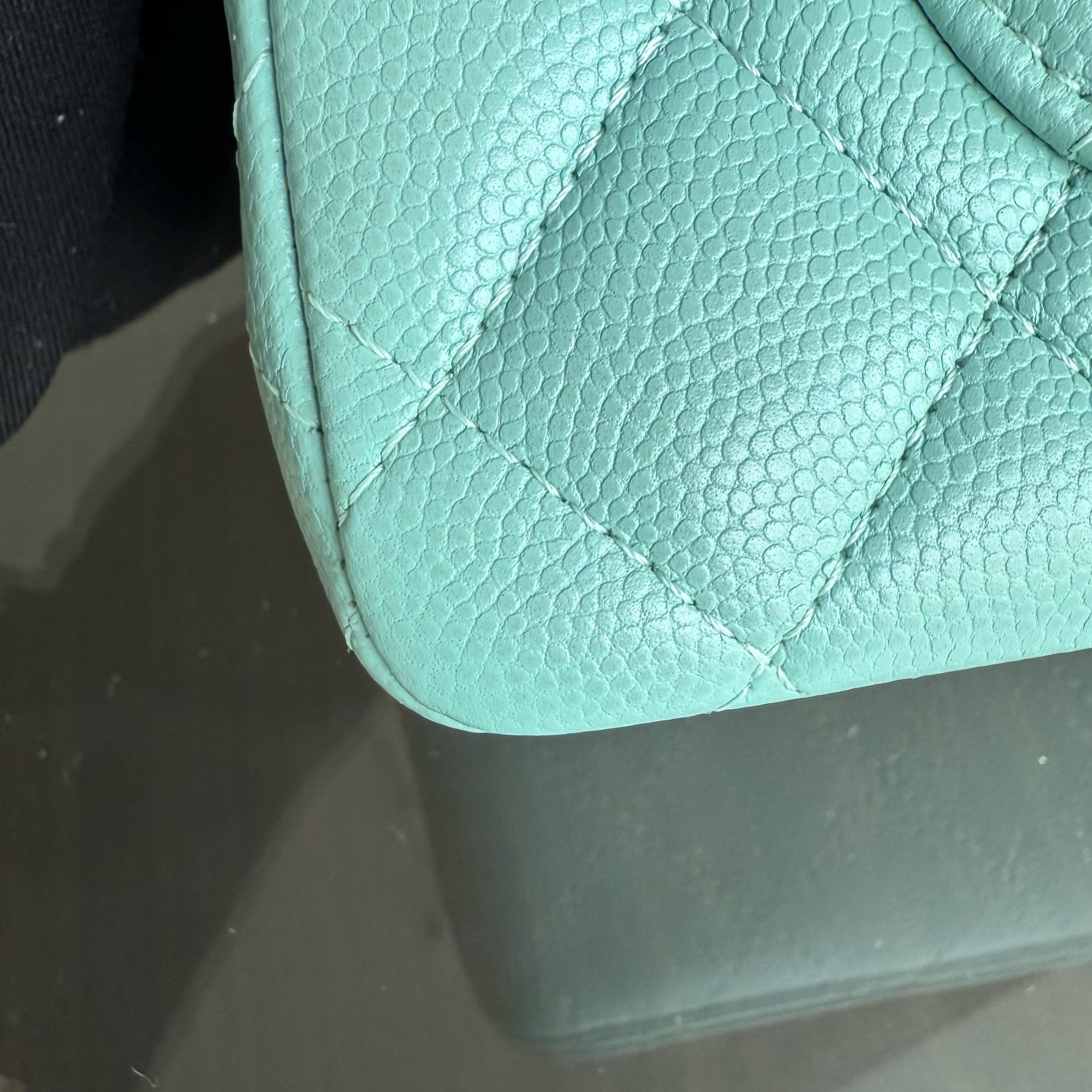 Chanel Classic Flap Small - Caviar 23CM Quilted Mint Green Blue Gold Hardware Series 29