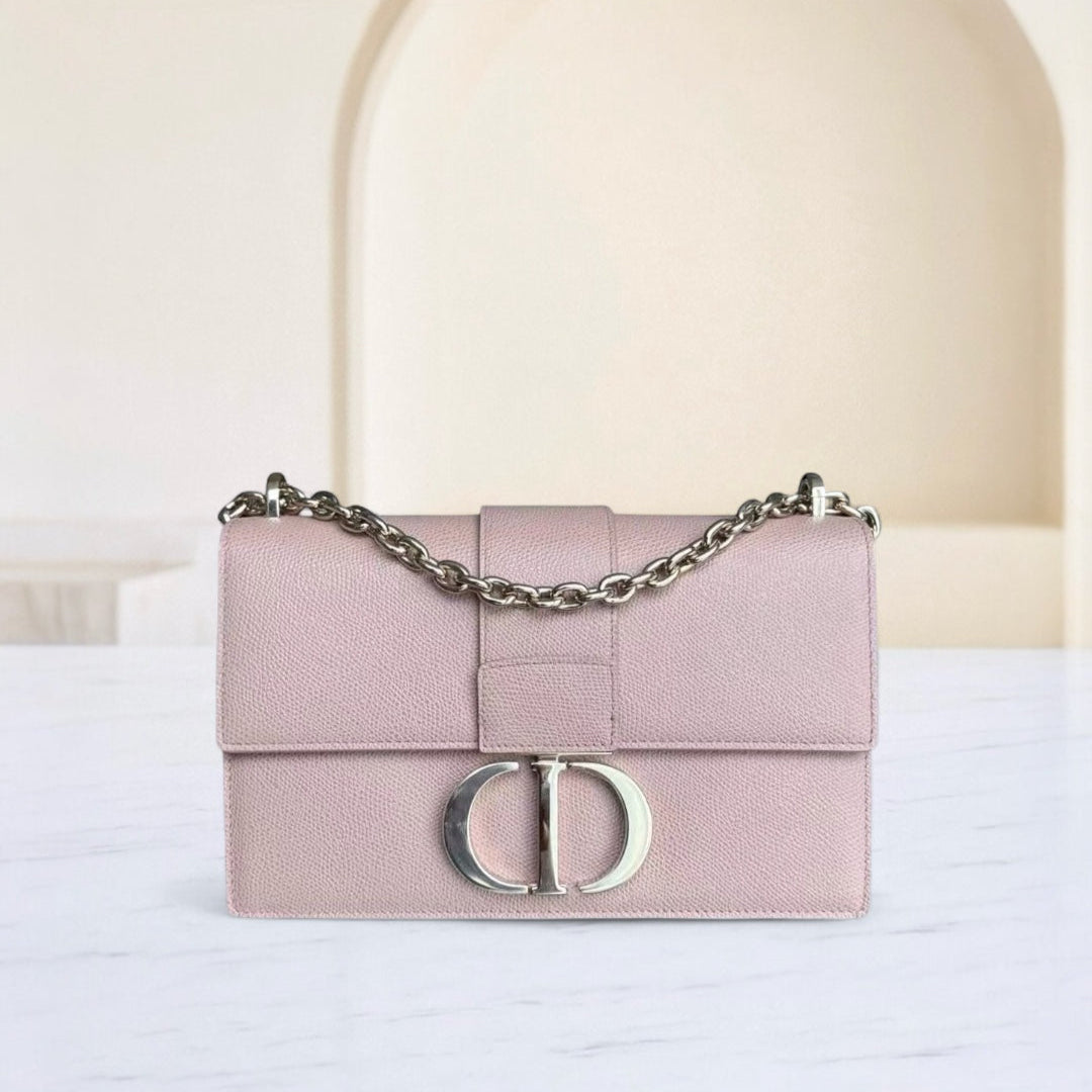 Dior 30 Montaigne Chain Bag - Caviar Grained Calfskin Nude Pink Gold Hardware