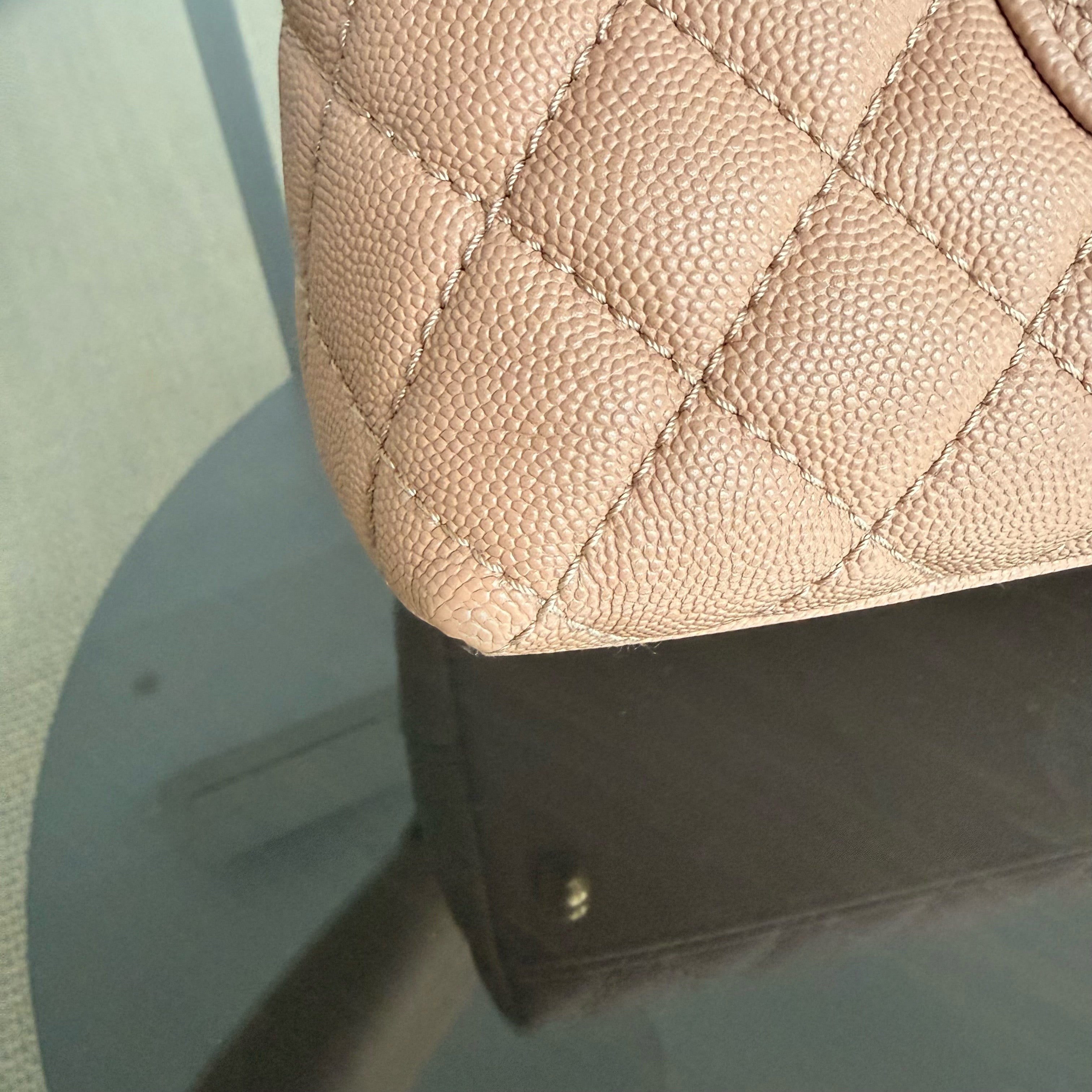 Chanel Coco Handle Medium - Caviar Quilted Beige Gold Hardware Series 26