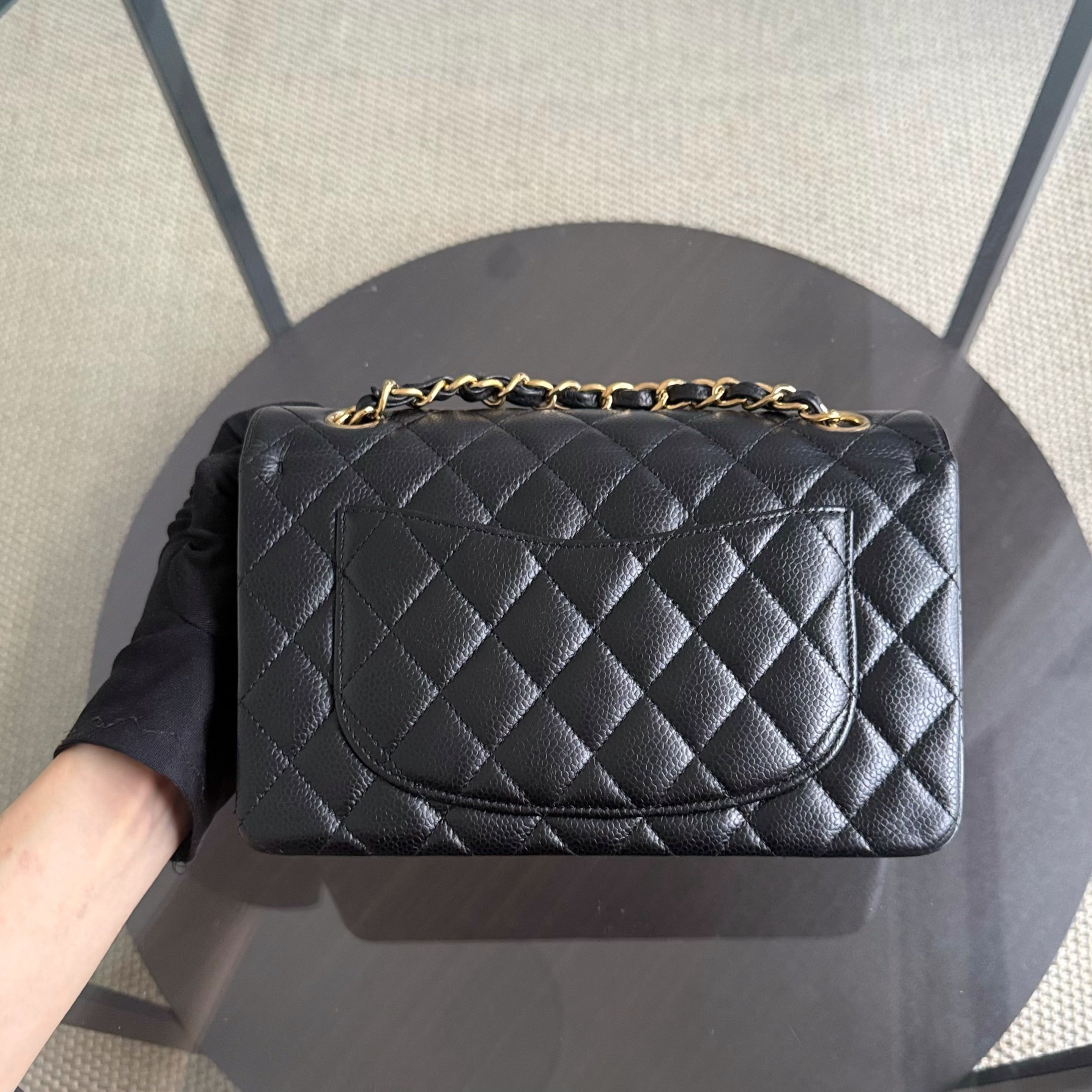 Chanel Classic Flap Small - Caviar 23CM Quilted Black Gold Hardware Series 25