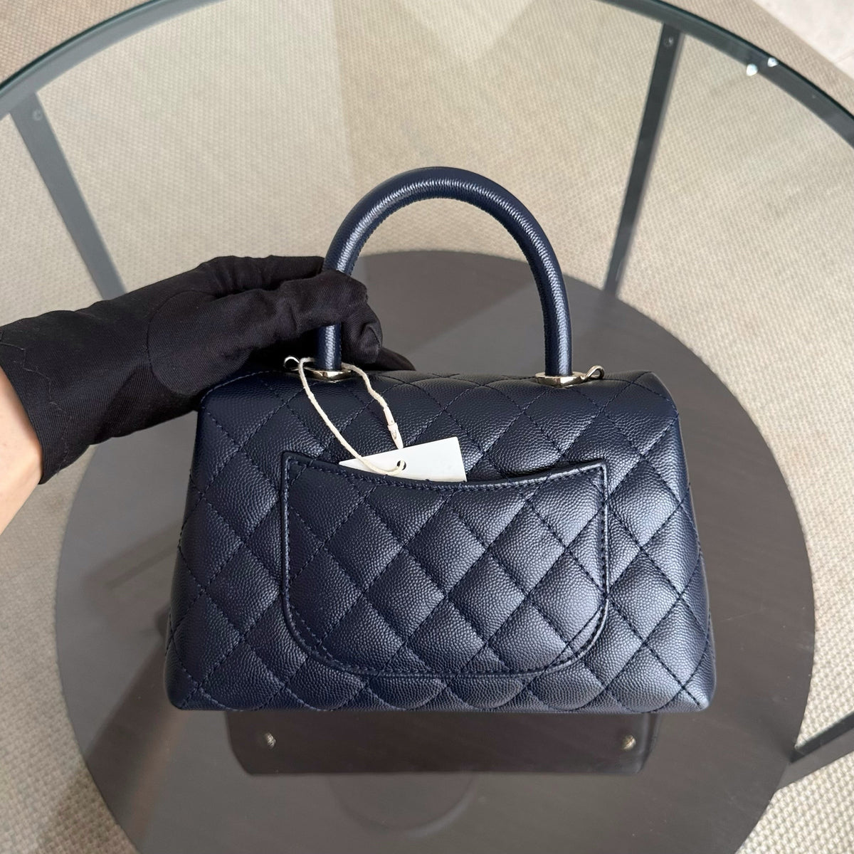 Chanel Coco Handle Small - Caviar Quilted Midnight Blue Gold Hardware Series 30