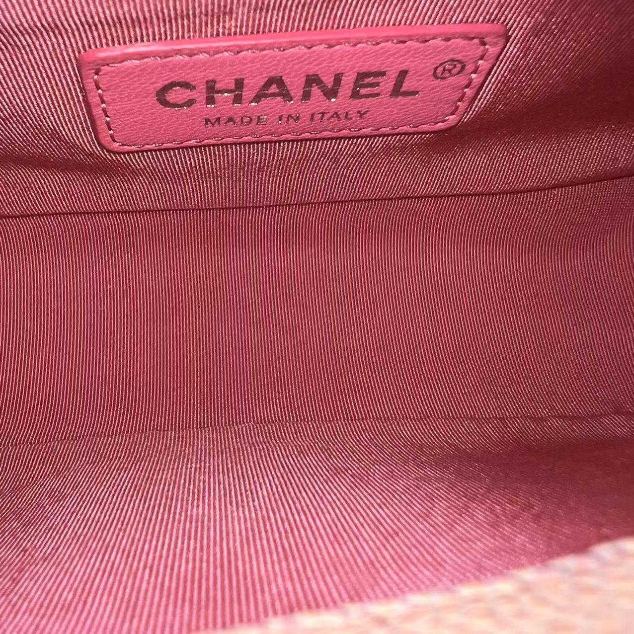 *Unused* Chanel Caviar Boy Rainbow Small Quilted Grained Calfskin Multicolor Silver Hardware Series 25