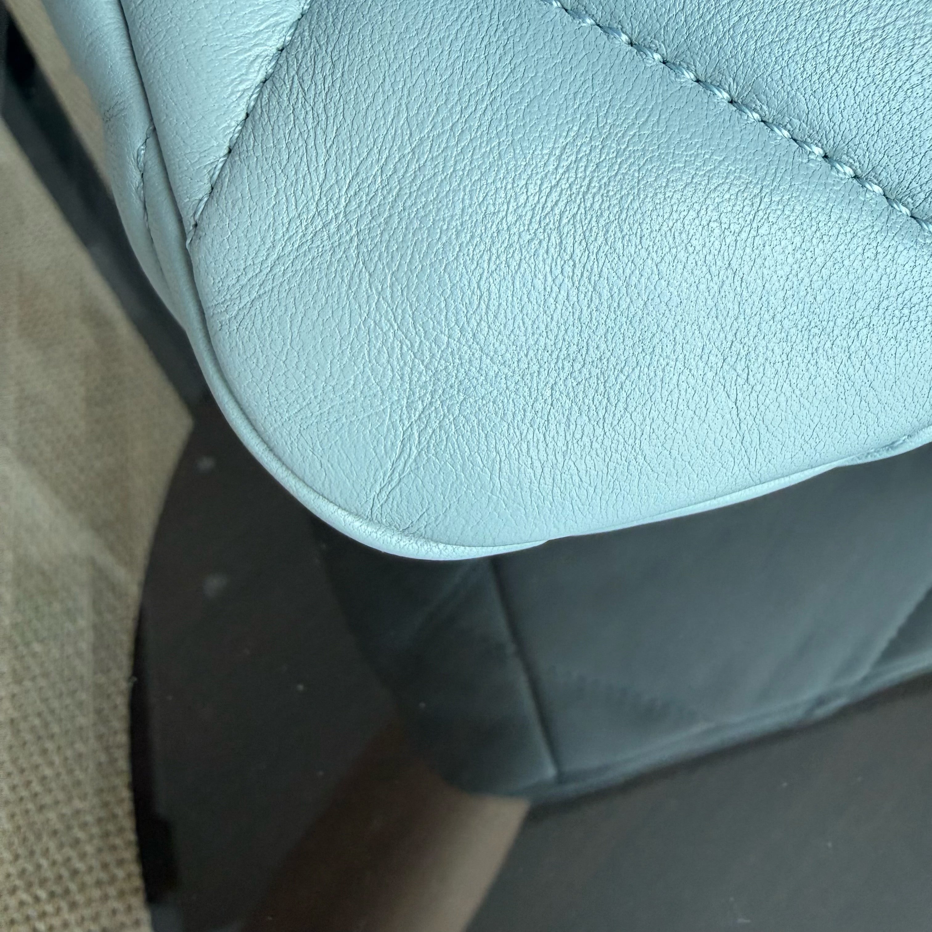 Chanel C19 Small 19 Bag Quilted Goatskin Light Blue Two-Tone Hardware Microchip