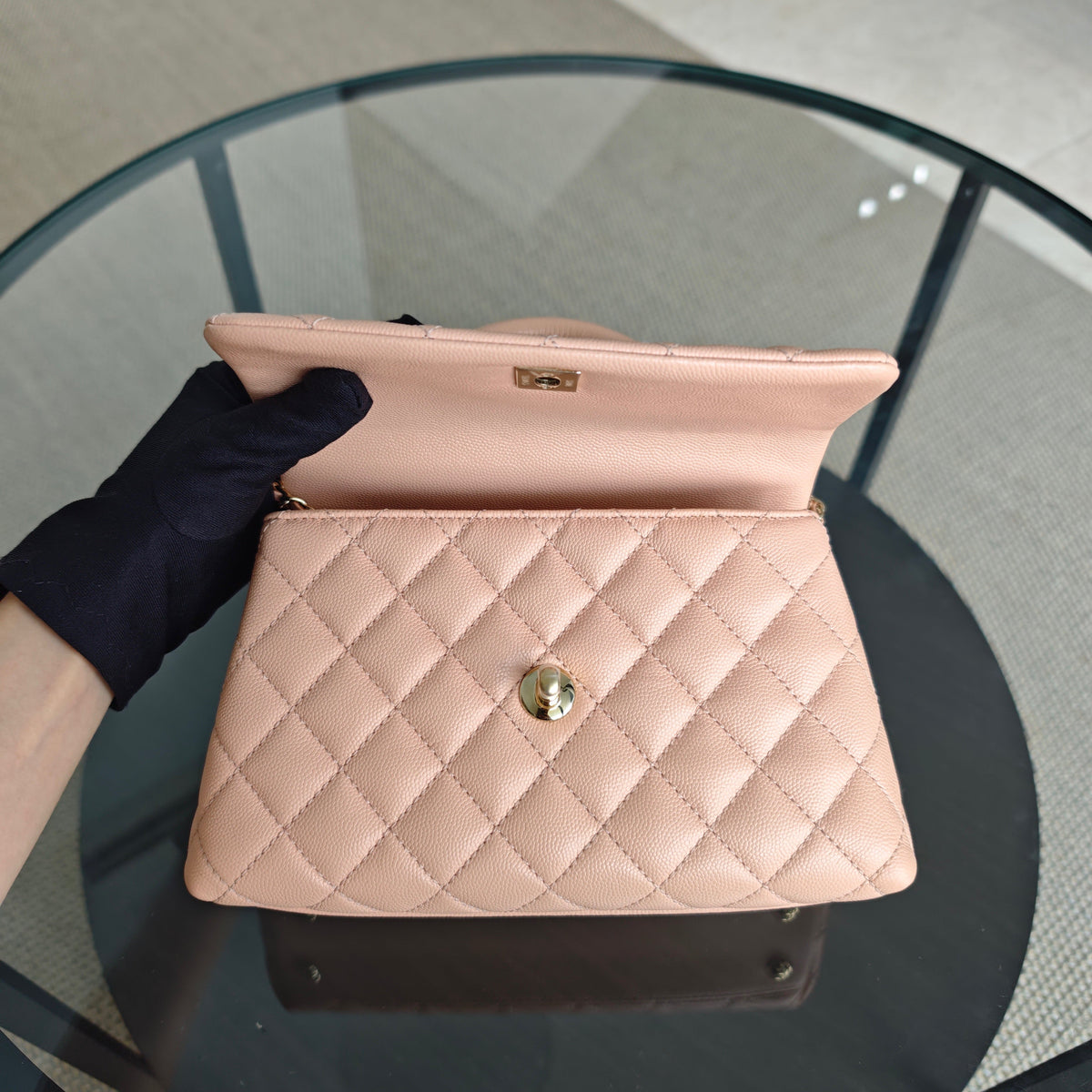 Chanel Coco Handle Small - Caviar Quilted Beige Gold Hardware Series 31