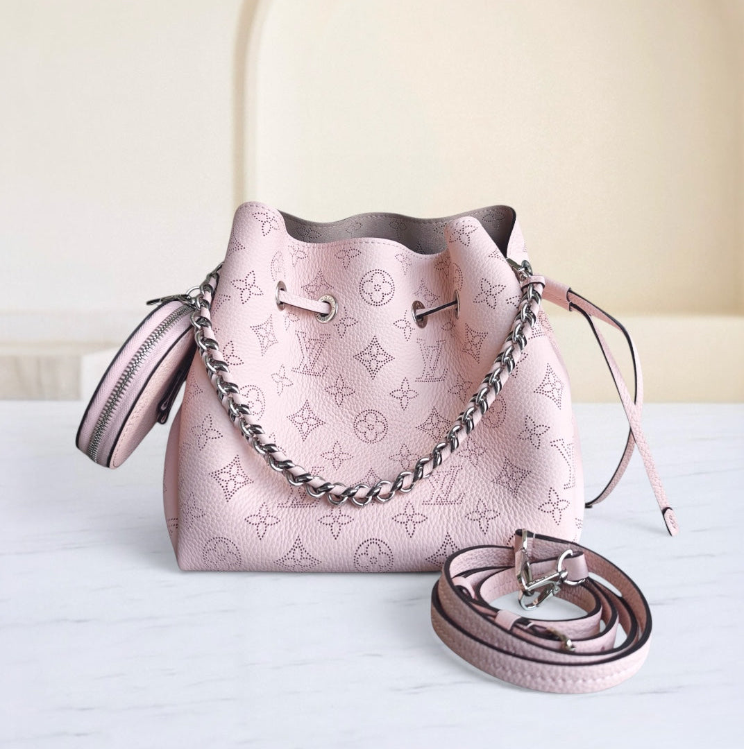 LOUIS VUITON Bella Bucket Bag Sakura Pink Calfskin Gold Hardware