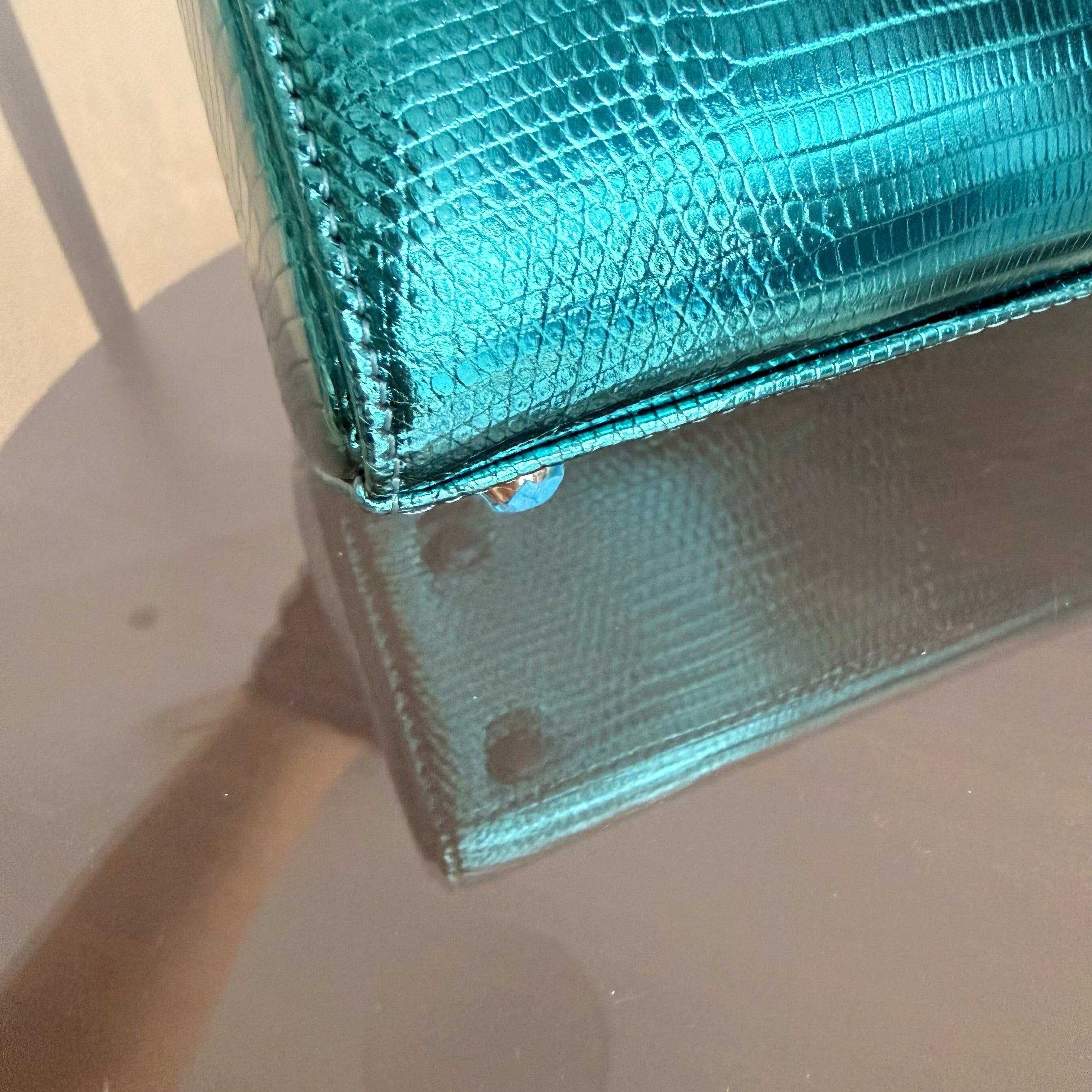 Dior Lady Mini - Exotic Lizard Green Silver Hardware