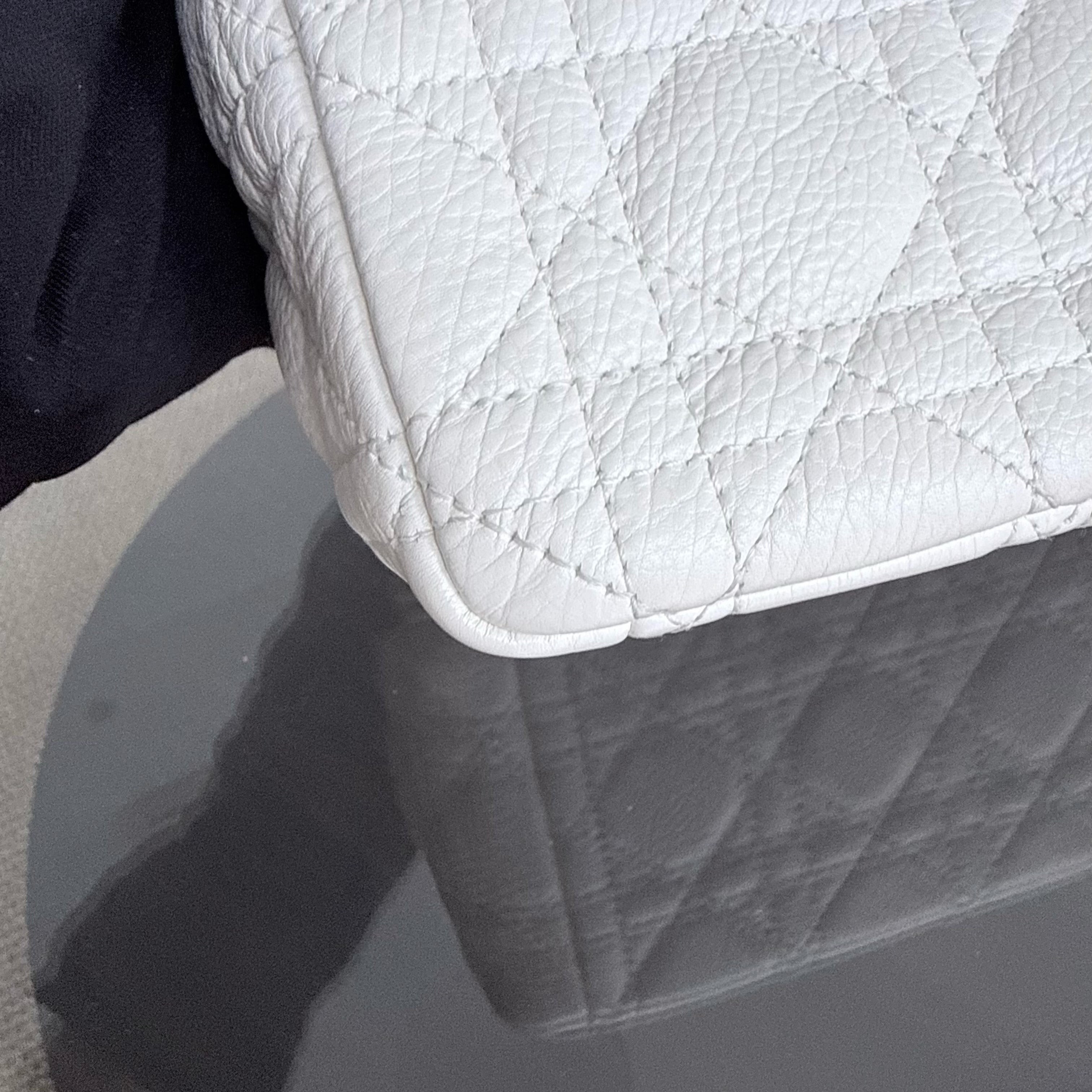 Dior Caro Medium - Cannage Grained Calfskin White Gold Hardware