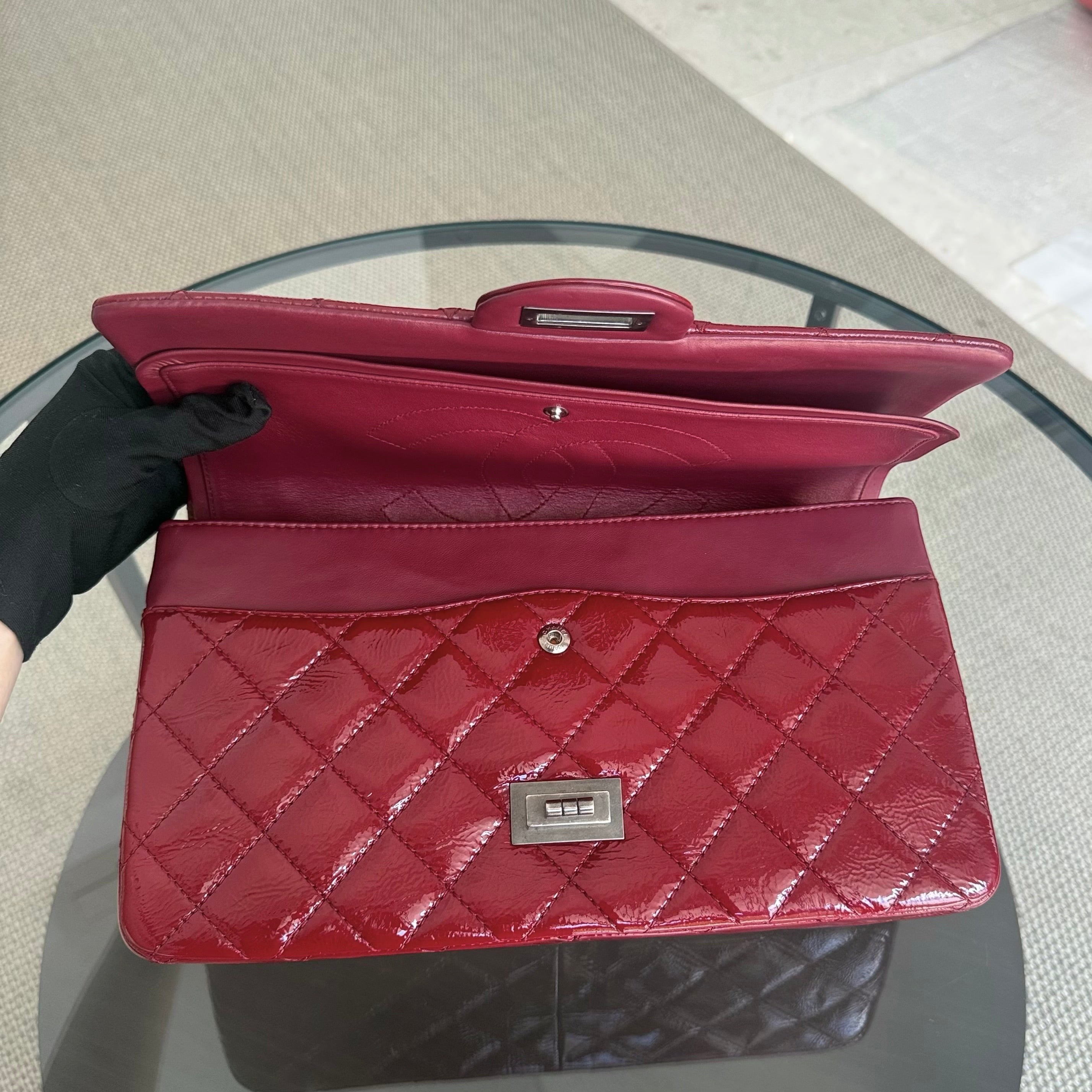 Chanel 2.55 Reissue 227 - Quilted Aged Glazed Calfskin Red Silver Hardware Series 14
