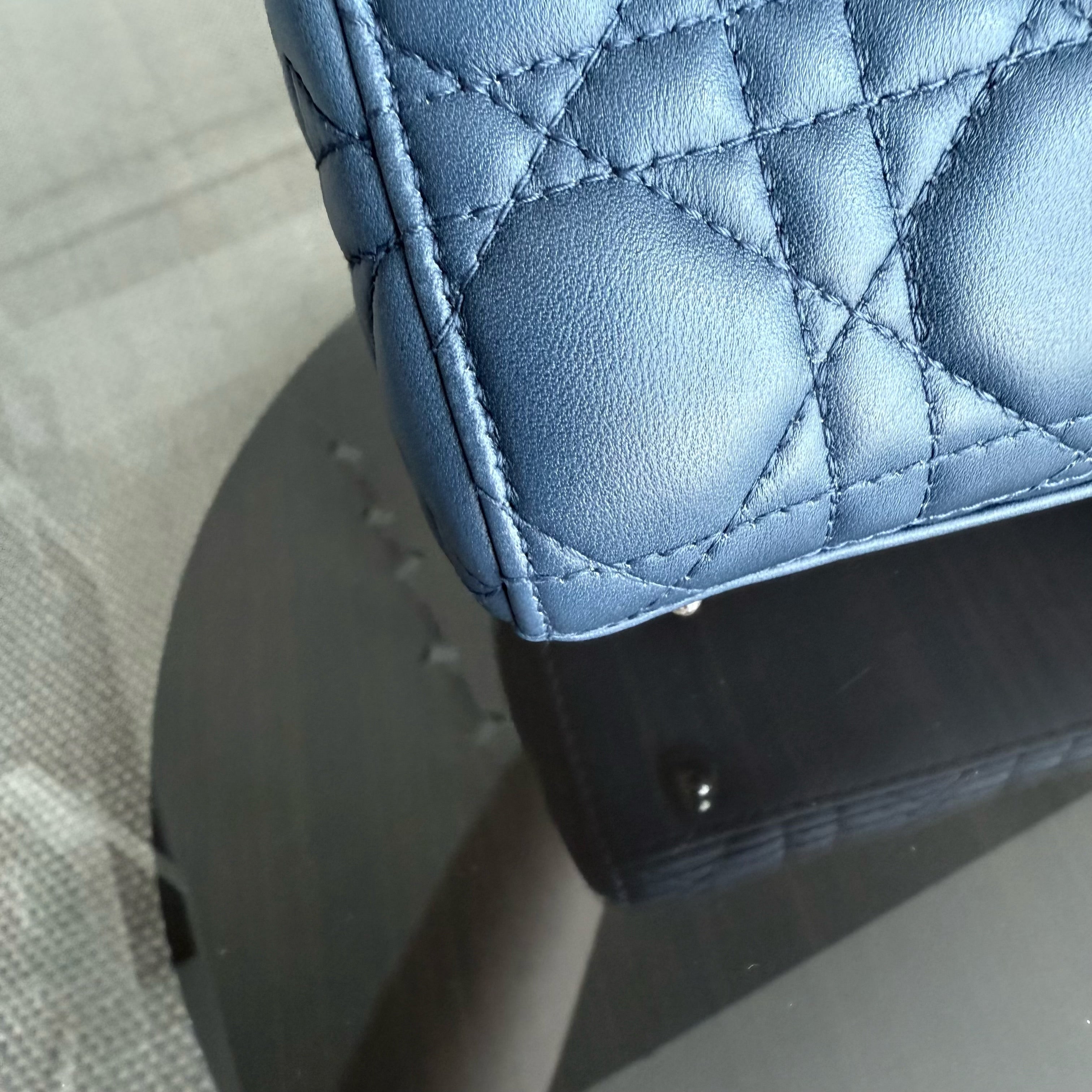 Dior Lady Small Flap - Cannage Lambskin Blue Gold Hardware MyABC