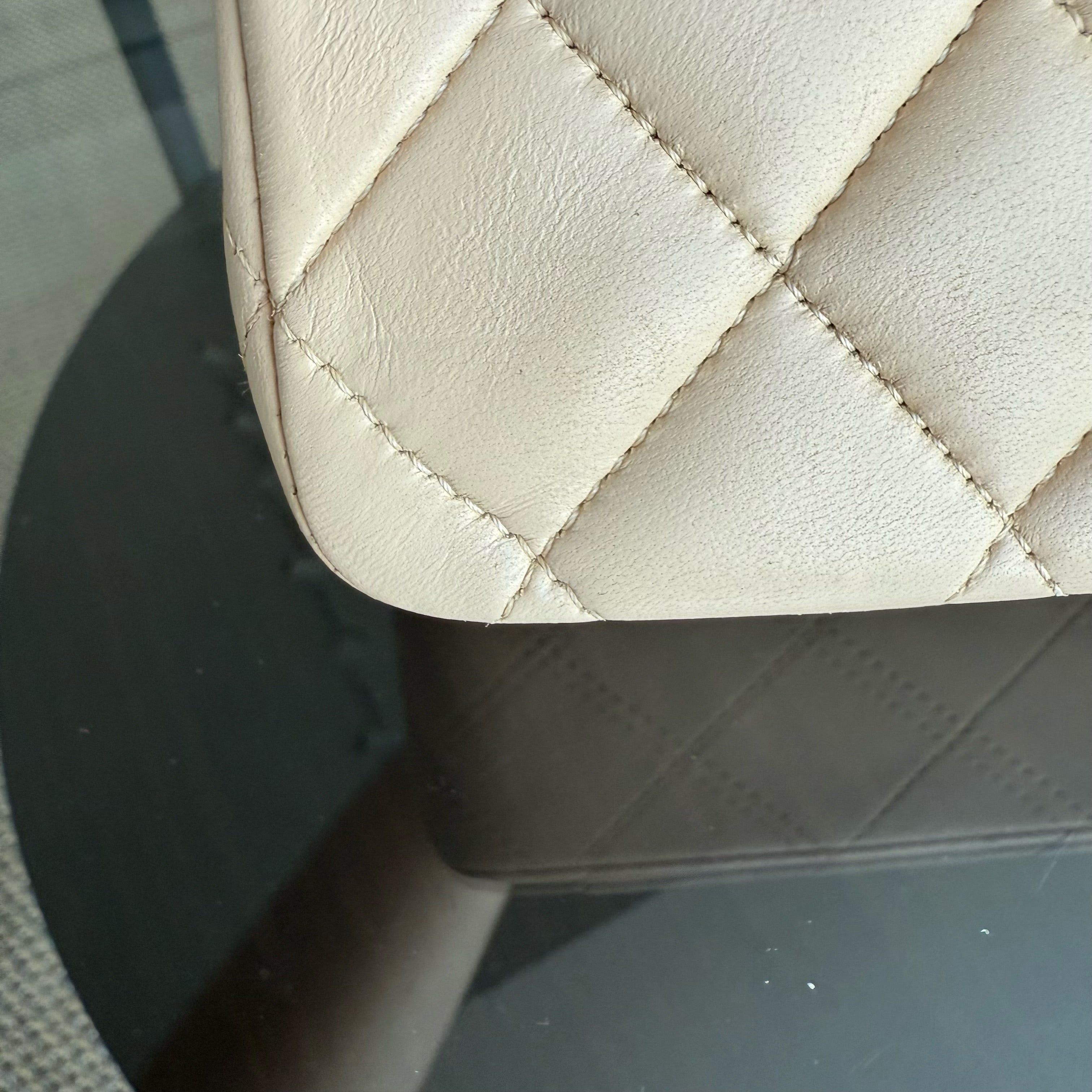 Chanel Classic Flap Medium - 25CM Quilted Lambskin Beige Gold Hardware Series 13