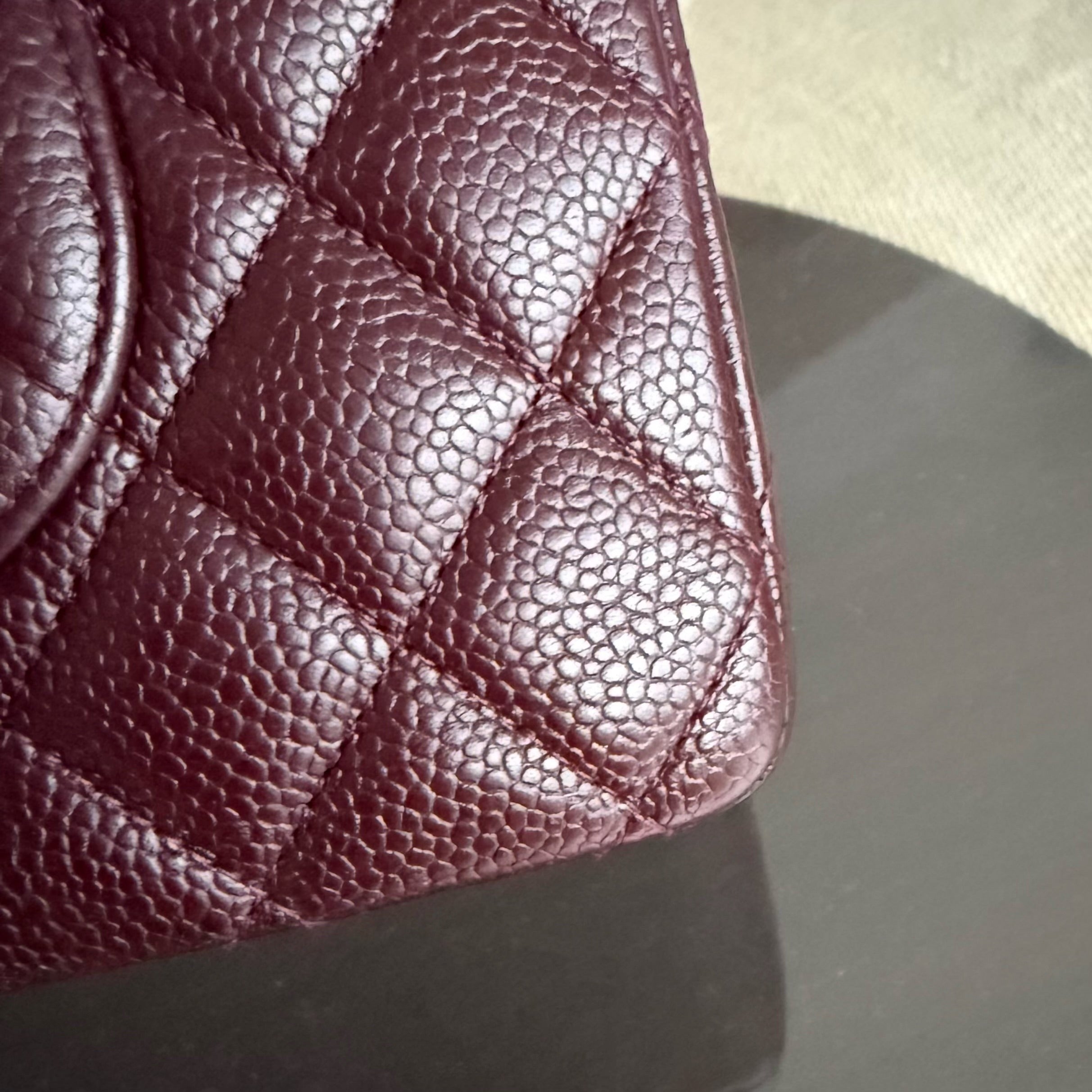 Chanel Classic Flap Medium - Caviar 25CM Quilted Dark Burgundy Silver Hardware Series 20