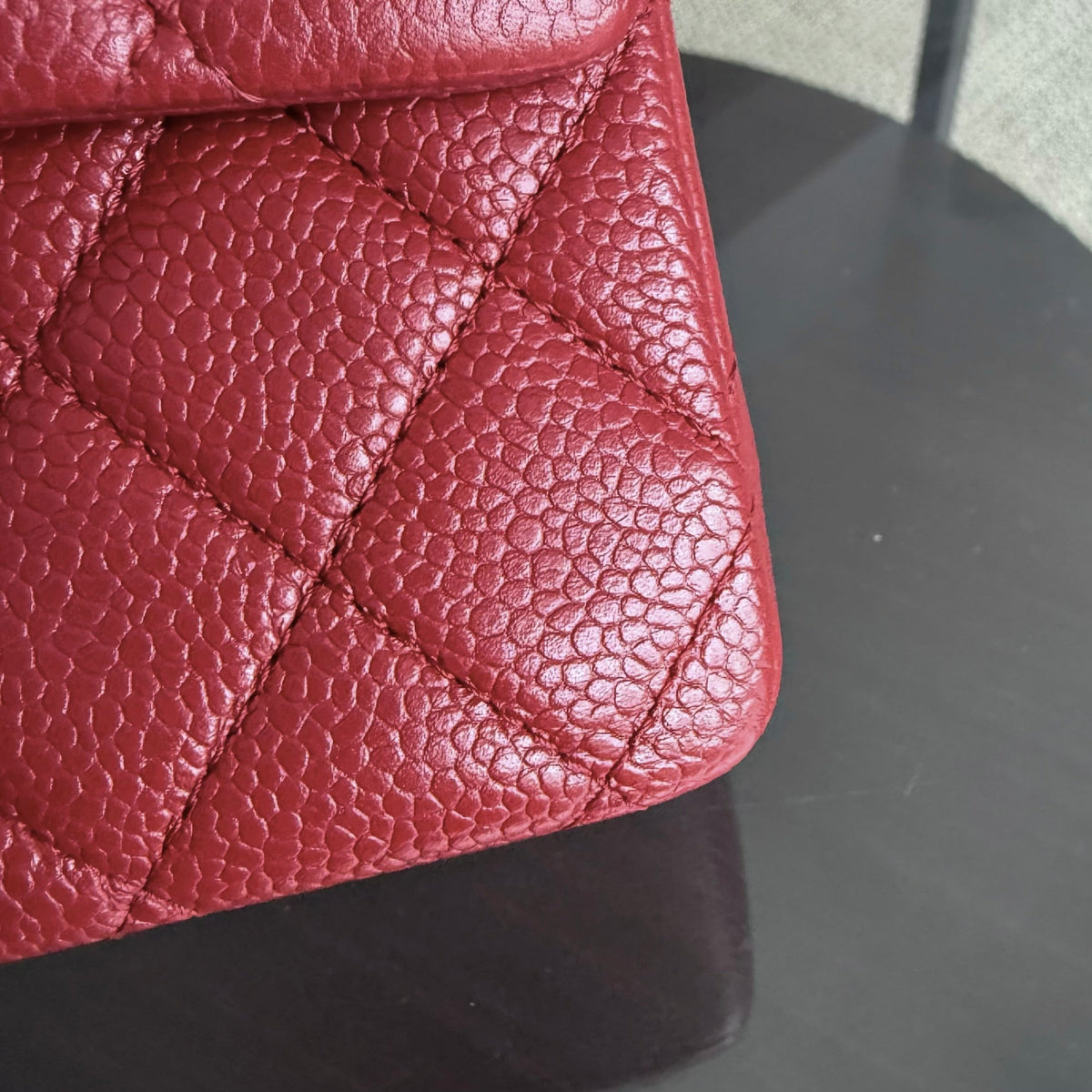 Chanel Classic Flap Medium - 25CM Quilted Caviar Dark Red Silver Hardware Series 14