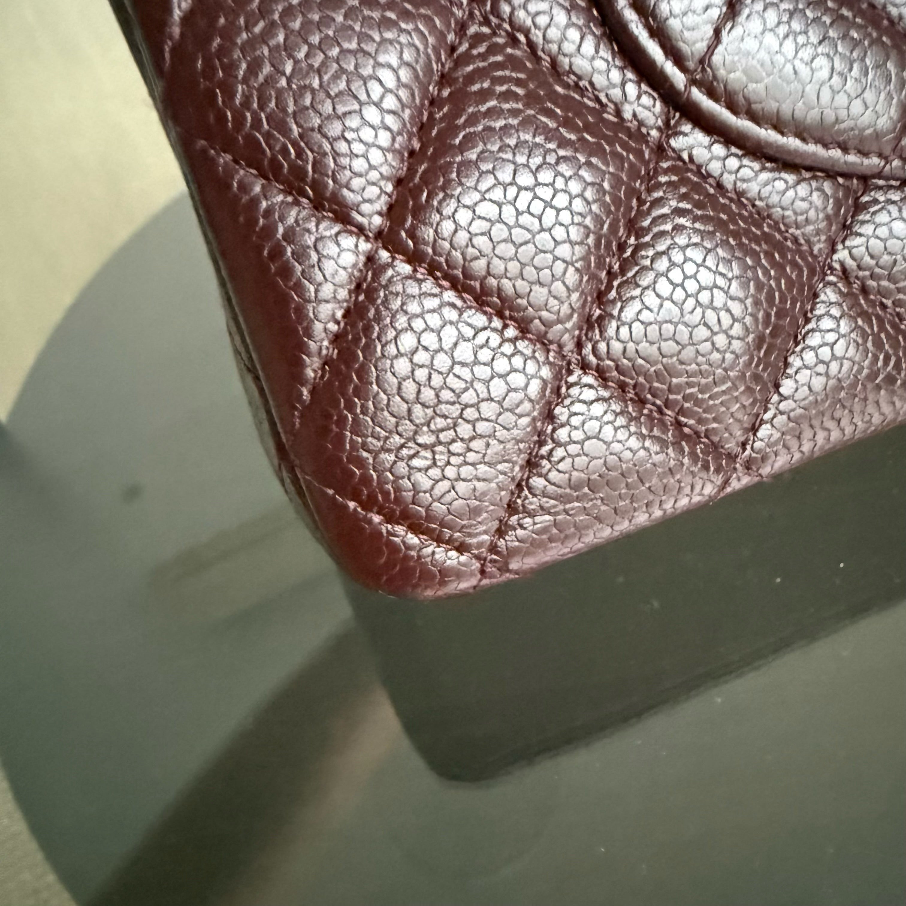 Chanel Classic Flap Medium - Caviar 25CM Quilted Dark Burgundy Silver Hardware Series 20