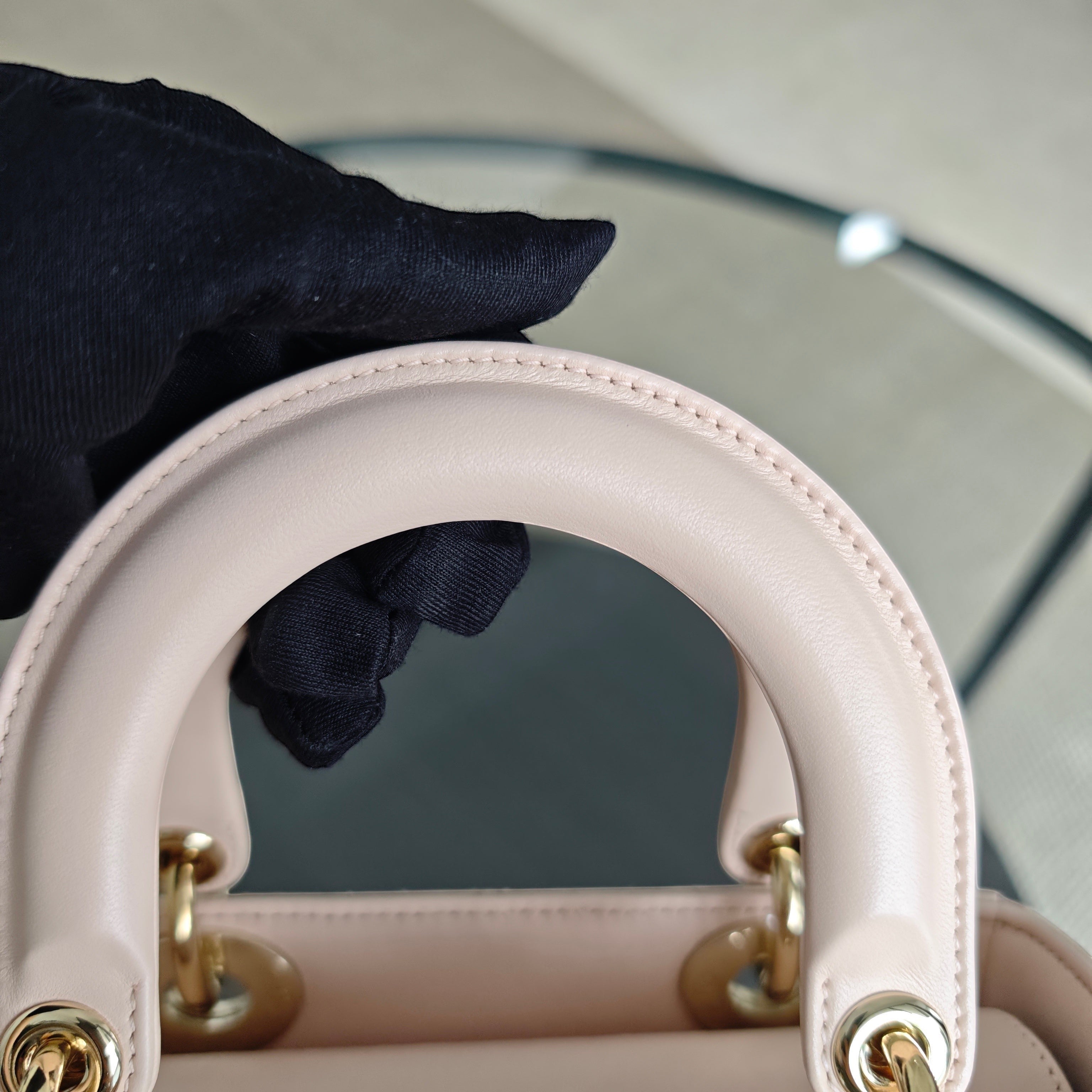 Dior Lady Small Flap - Cannage Lambskin Light Sakura Pink Gold Hardware