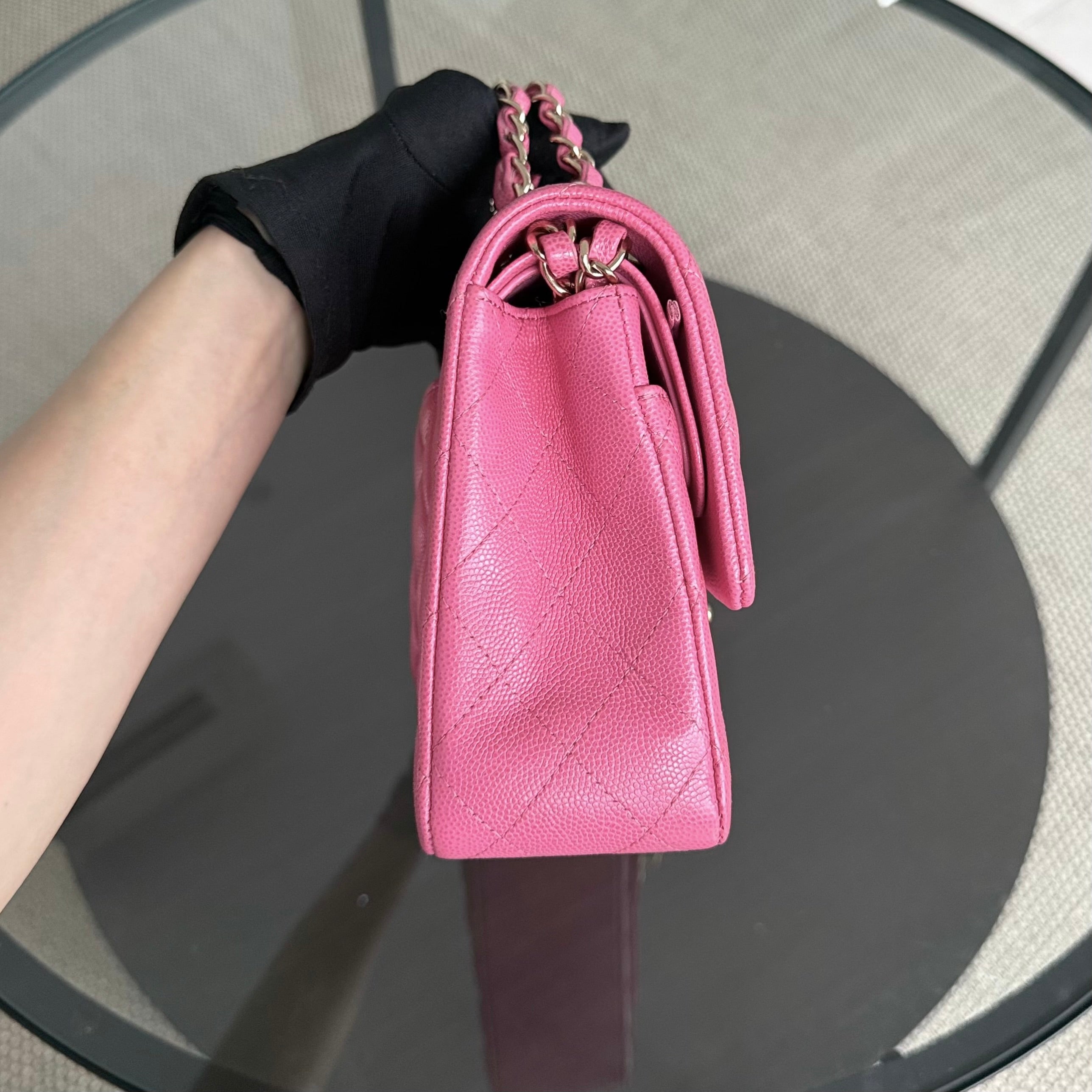 Chanel Classic Flap Medium - 25CM Quilted Caviar Light Pink Gold Hardware Series 27