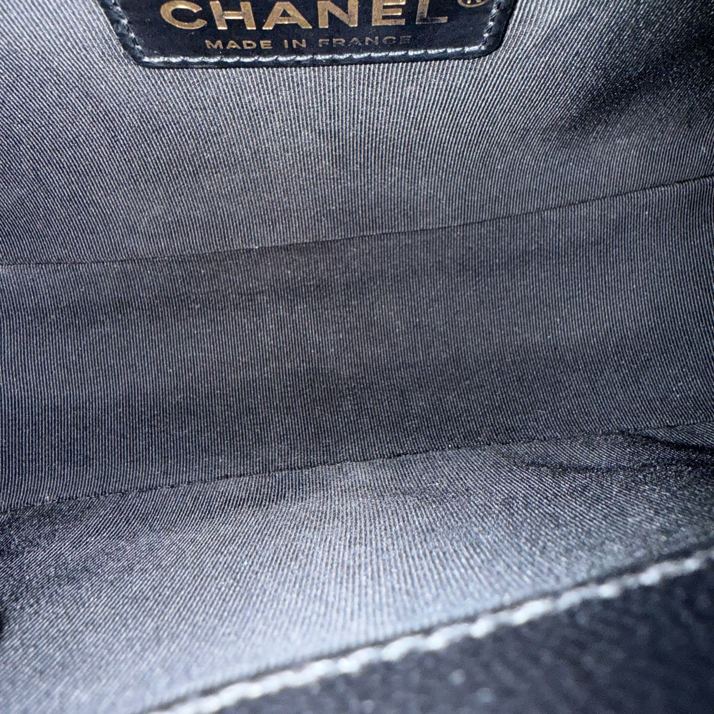 Chanel Boy Medium - Caviar 25CM Quilted Grained Calfskin Black Gold Hardware Series 29