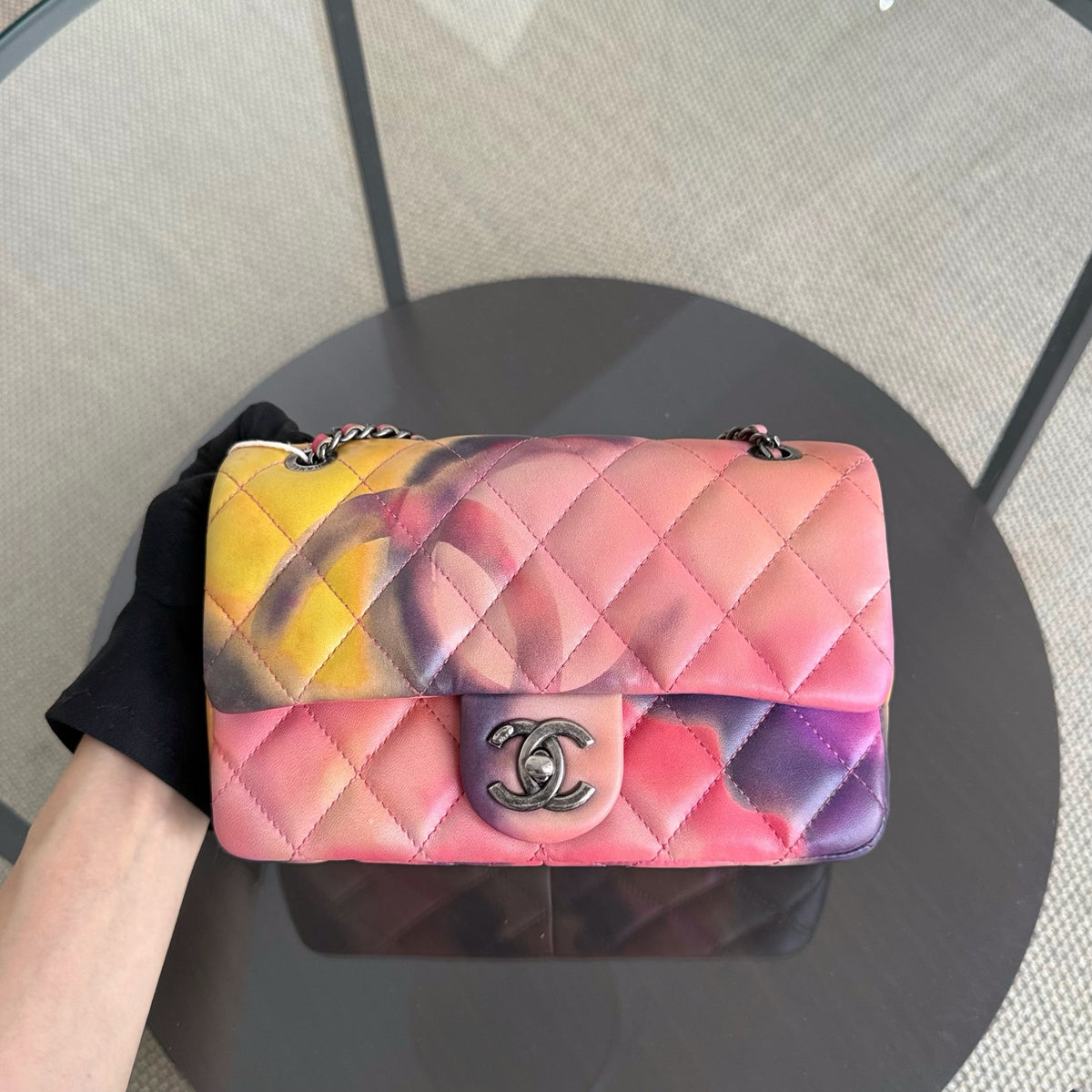 Chanel Classic Flap Small - Flower Power Quilted Lambskin Limited Edition Black Hardware Series 21