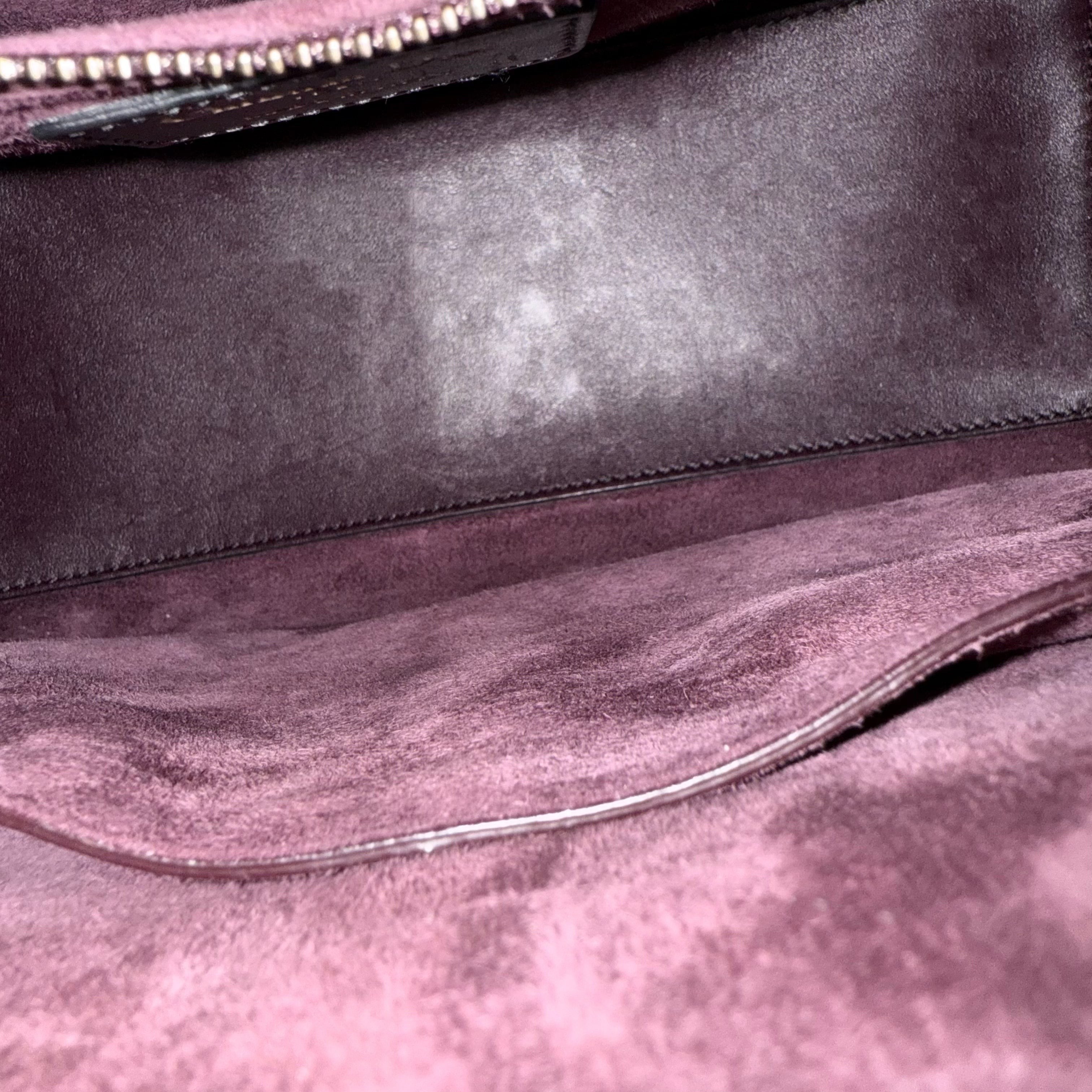 Dior Lady Medium Flap - Studded Cannage Calfskin Burgundy Red Gold Hardware
