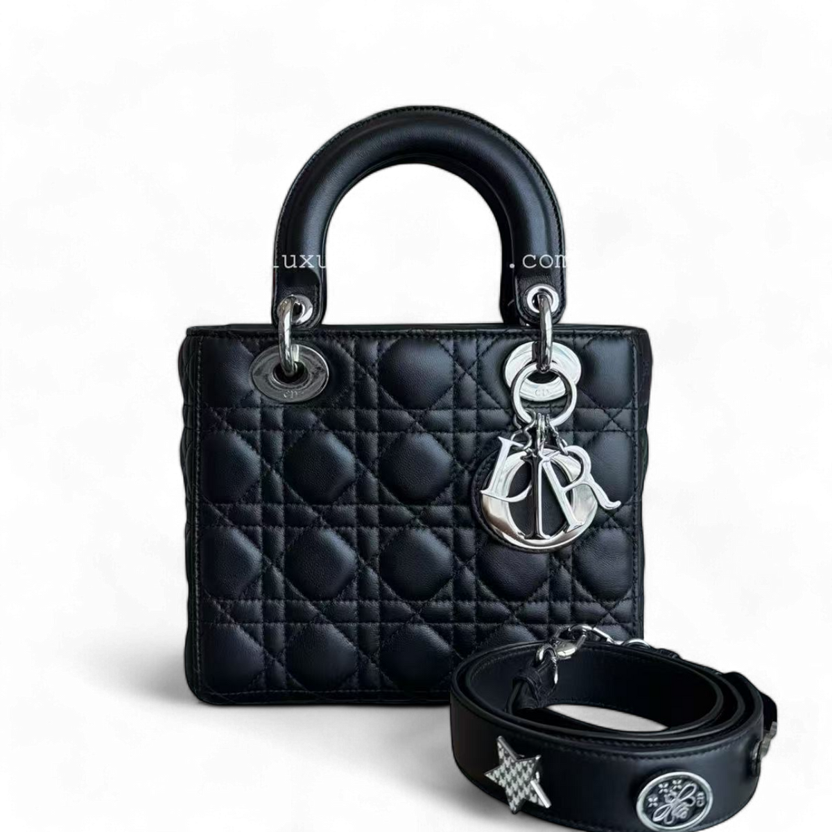 Dior black sold pouch with silver hardware